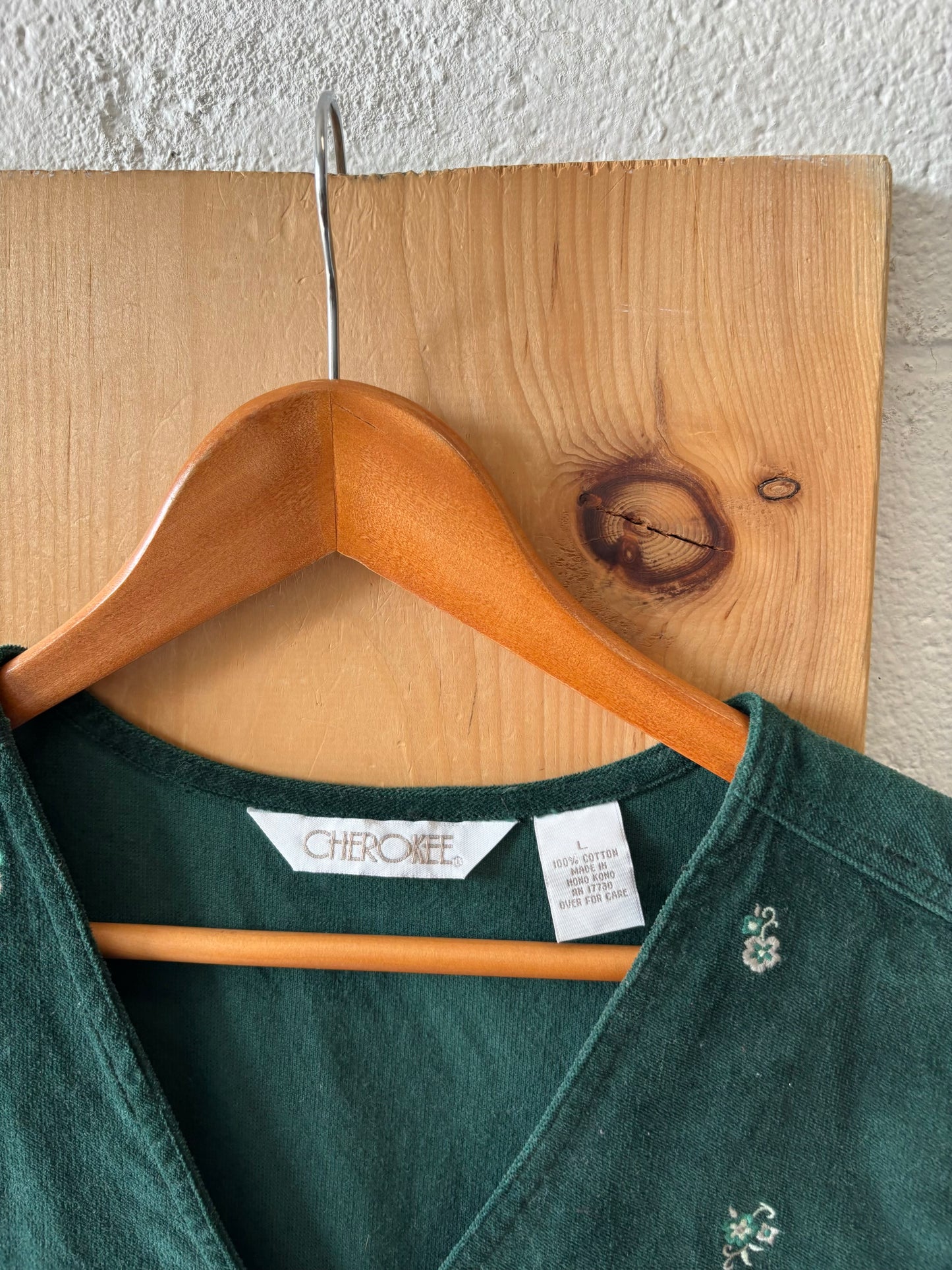 Dark Green Corduroy Patterned Vest : L