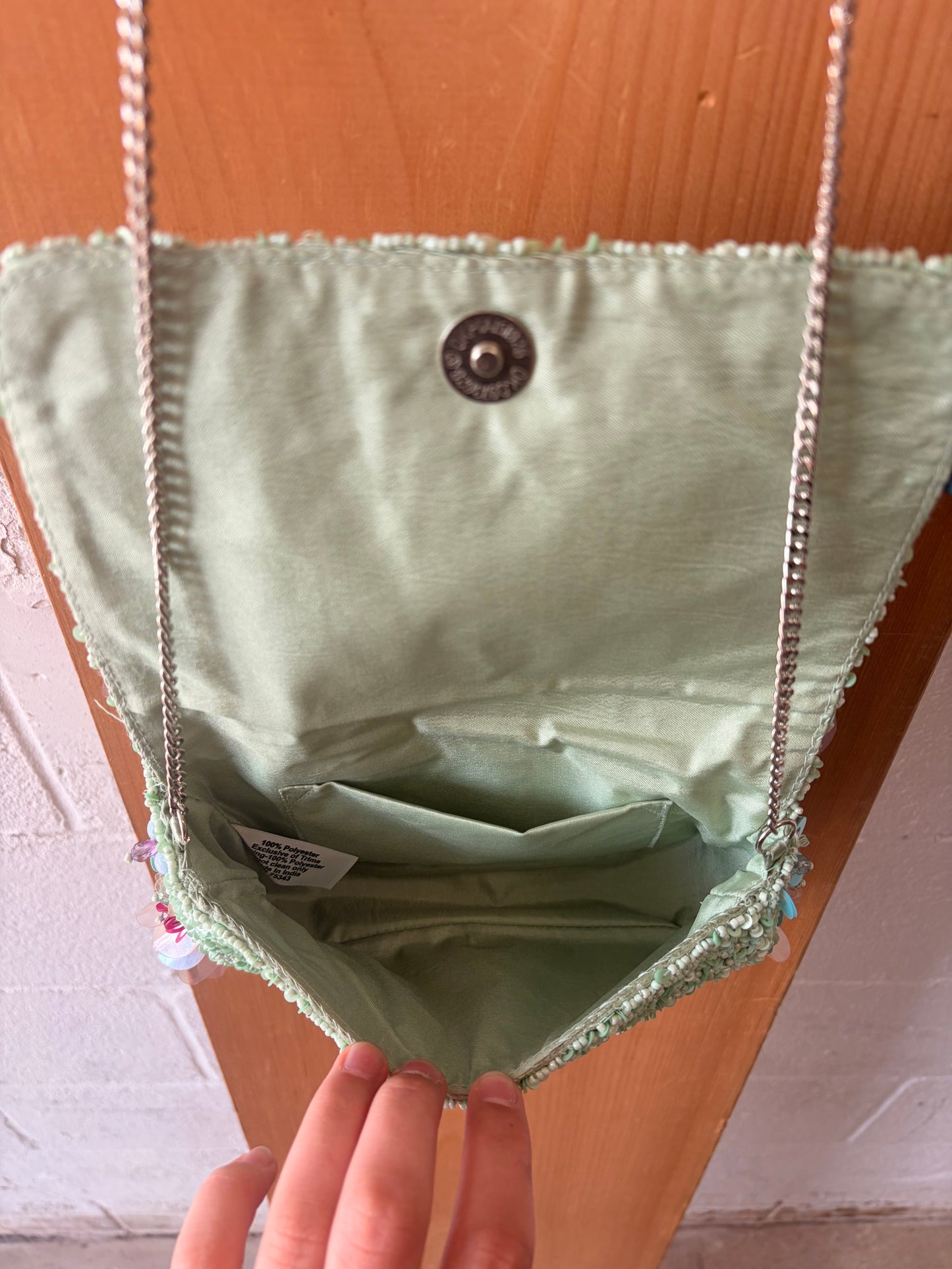 Floral Beaded Turquoise Purse