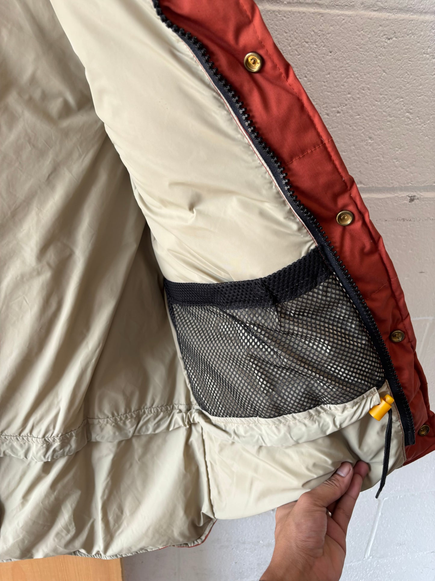 Vtg Orange Goose Down Puffer Eddie Bauer Vest : L