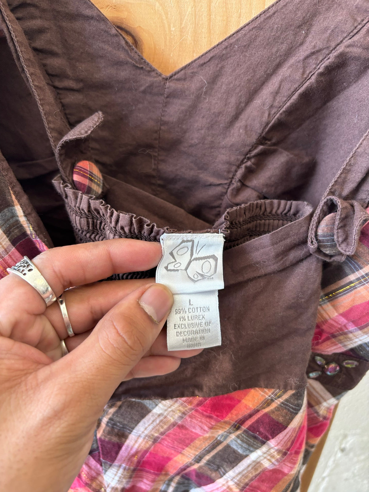 Y2K Plaid Babydoll Top : L