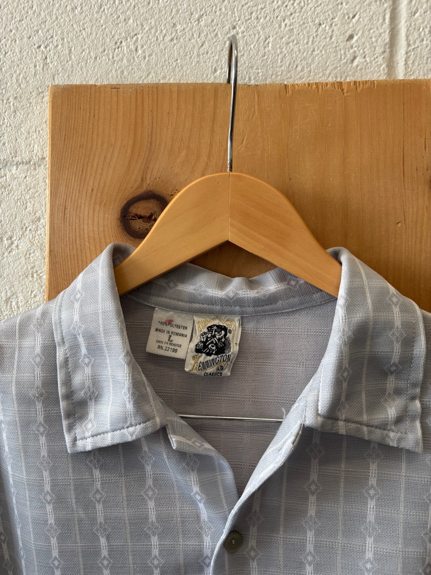 Vtg Grey Button Down : L