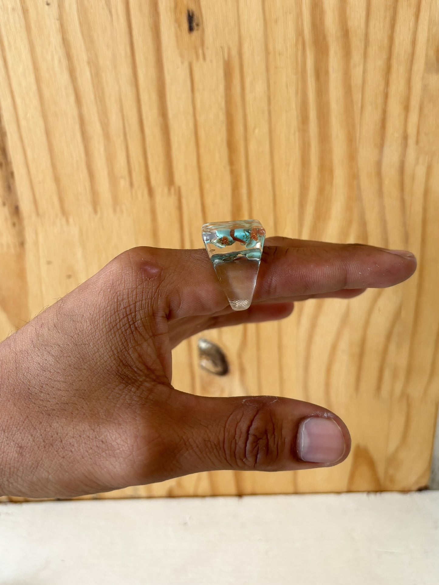 Square Clear Ring : 7.5
