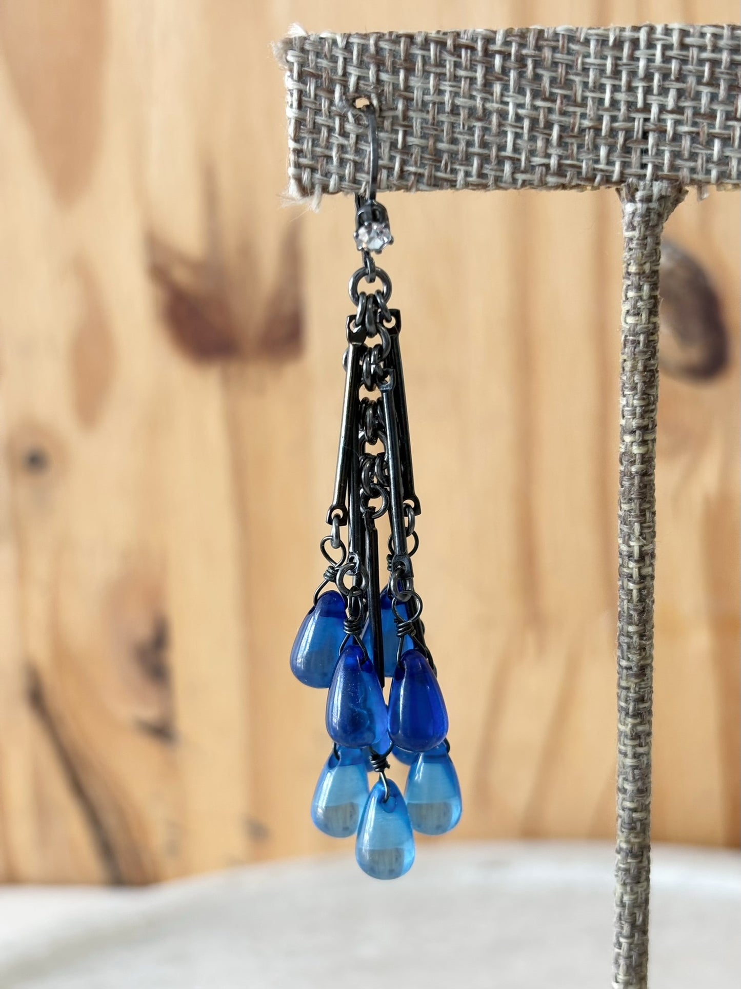 Blue Beaded Earrings