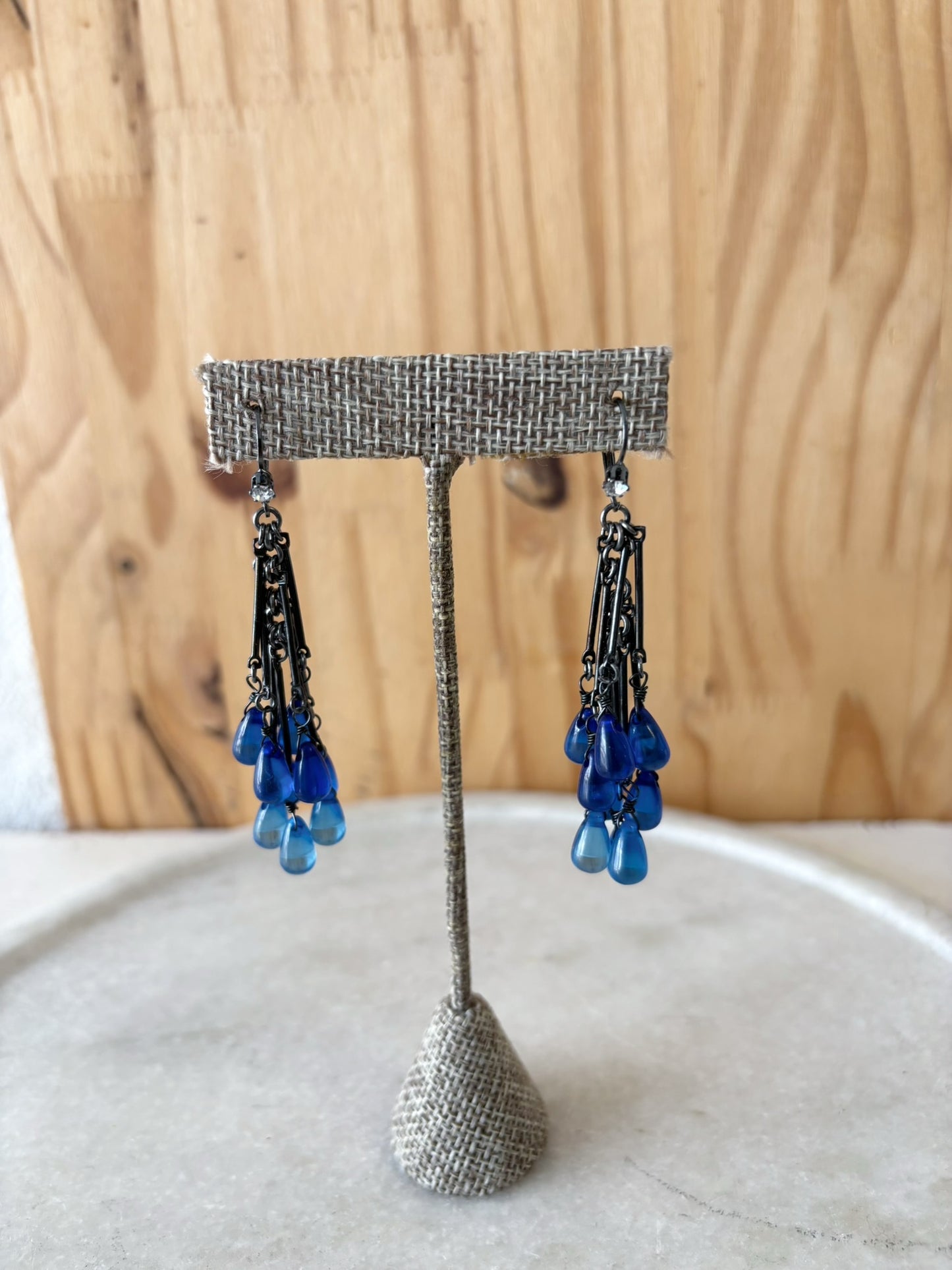 Blue Beaded Earrings