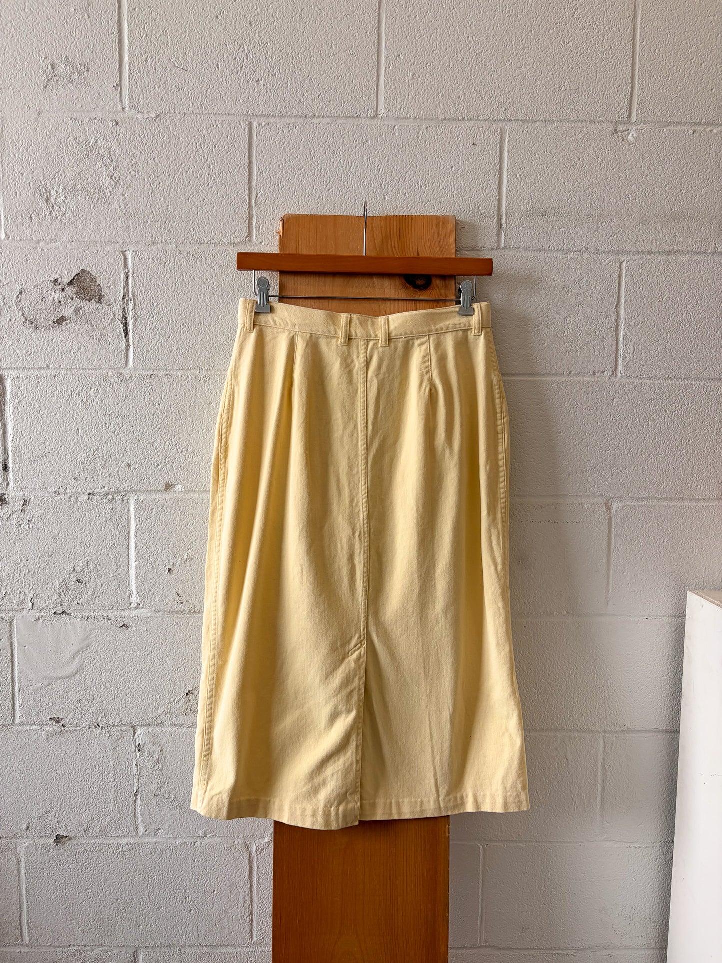 Butter Yellow Button Down Skirt : 32"W