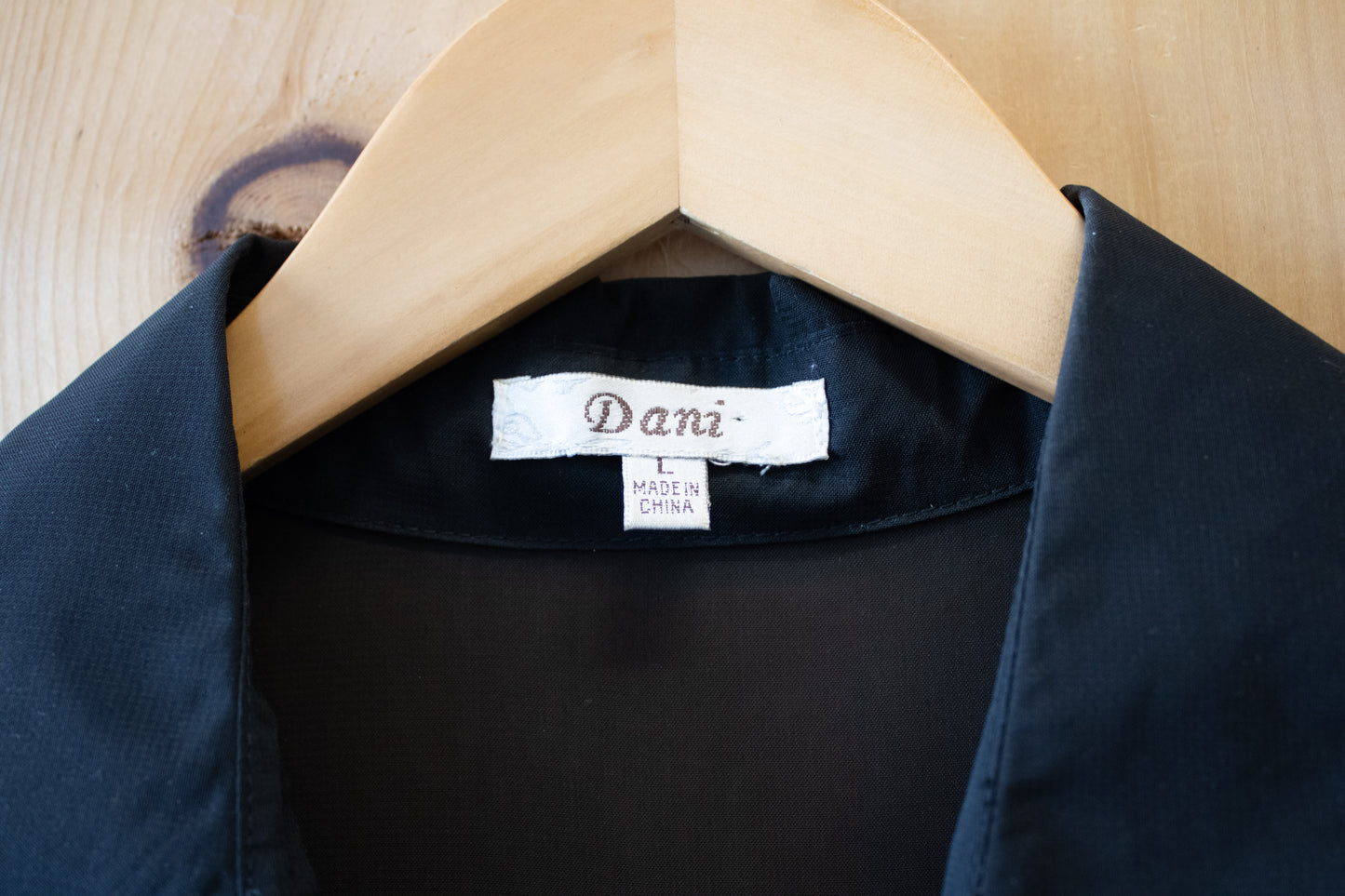 Semi Sheer Black Long Sleeve Top : L