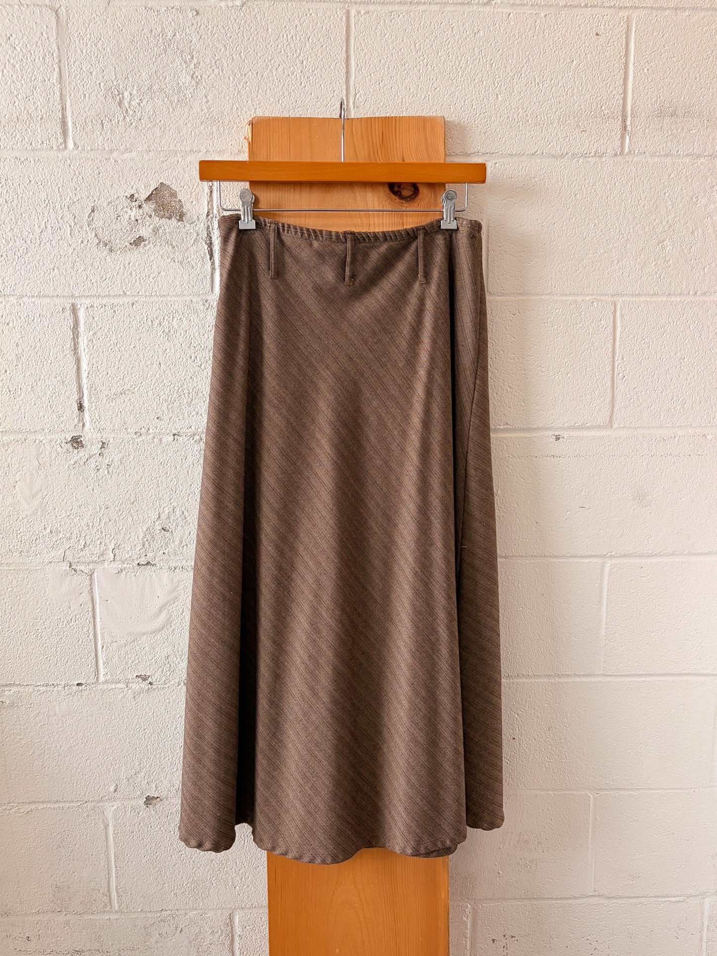 Brown Striped Herringbone Maxi Skirt : 16
