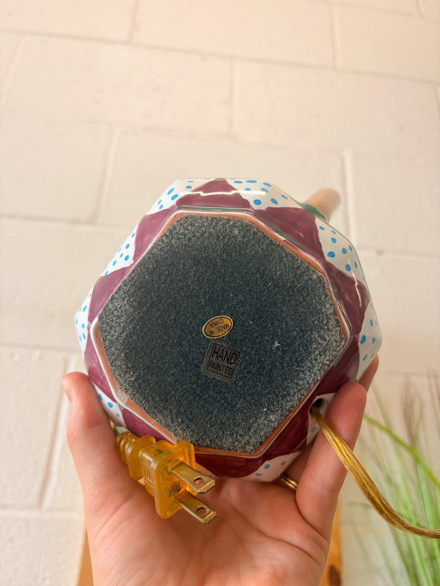 Vtg Hand Painted Teapot Lamp (Local Pick Up Only)