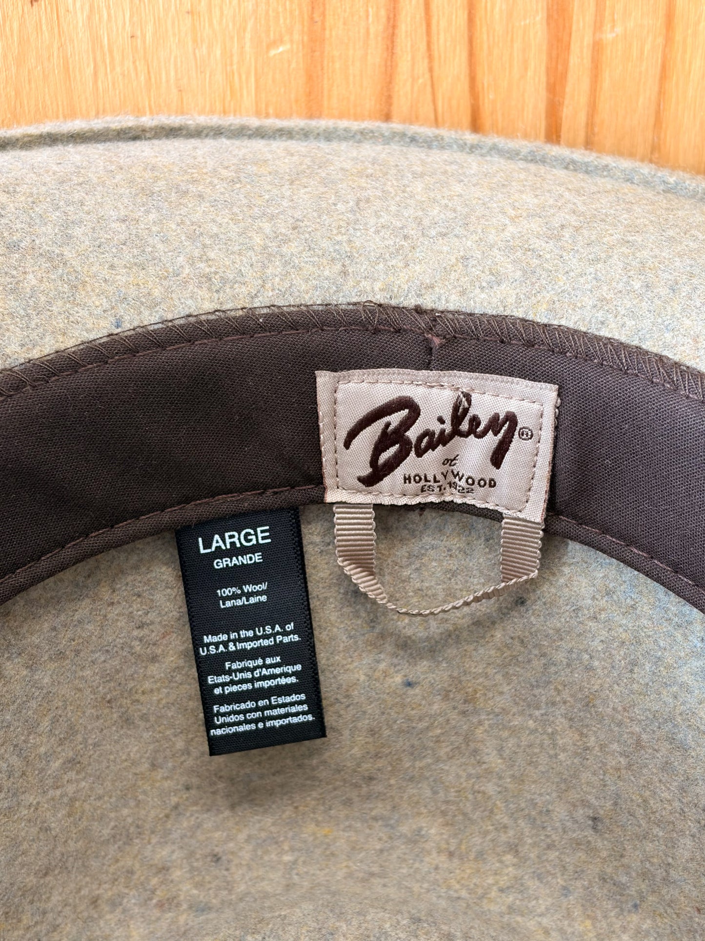 Bailey Western Wool Fedora Hat : L (Local Pick Up Only)