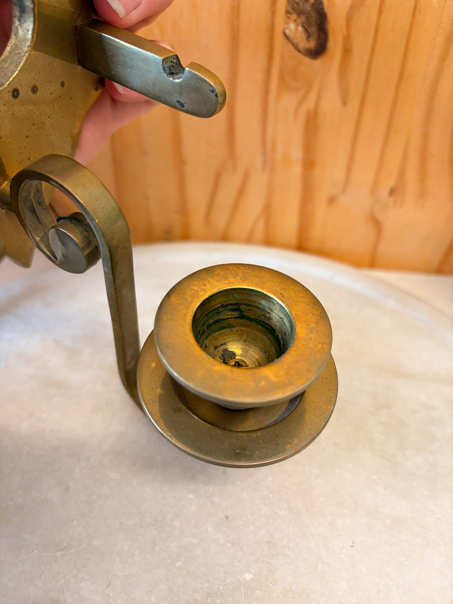 Vtg Brass Wall Sconce Candle Holder