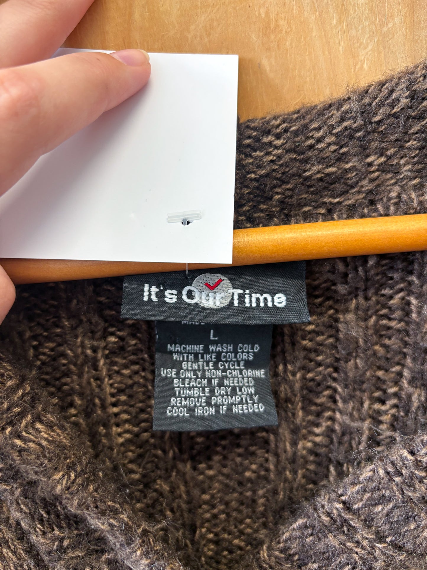 Vtg Long Hooded Sweater : S/M