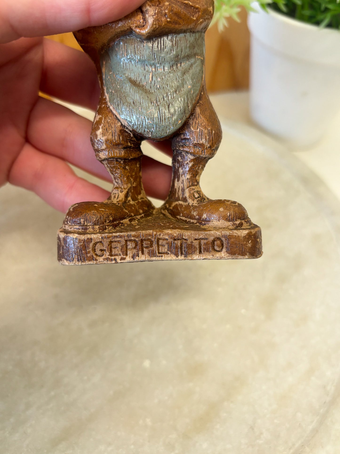 Vtg Walt Disney Pinocchio Geppetti Wooden Figure