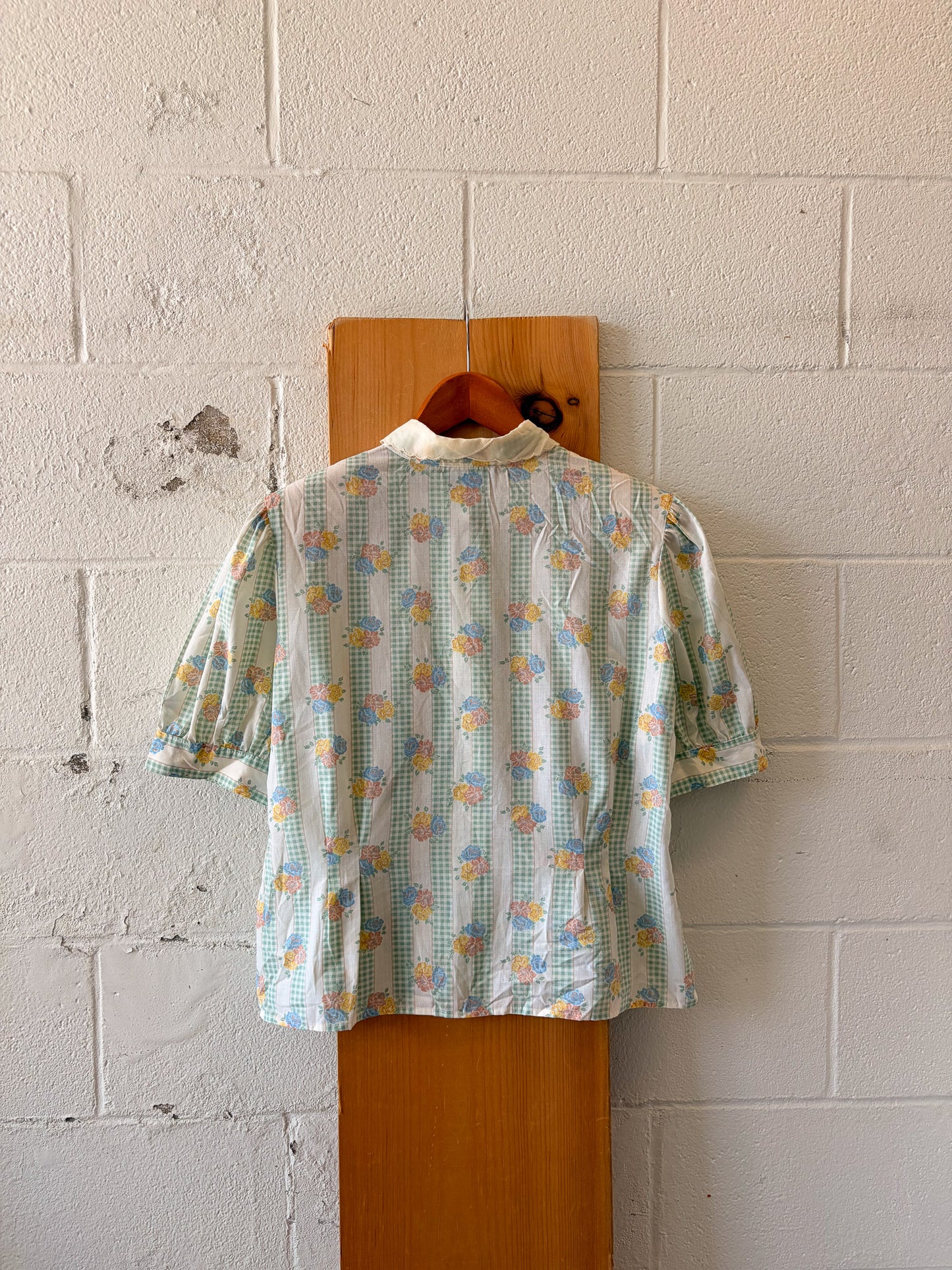 Vtg Floral Blouse : M/L