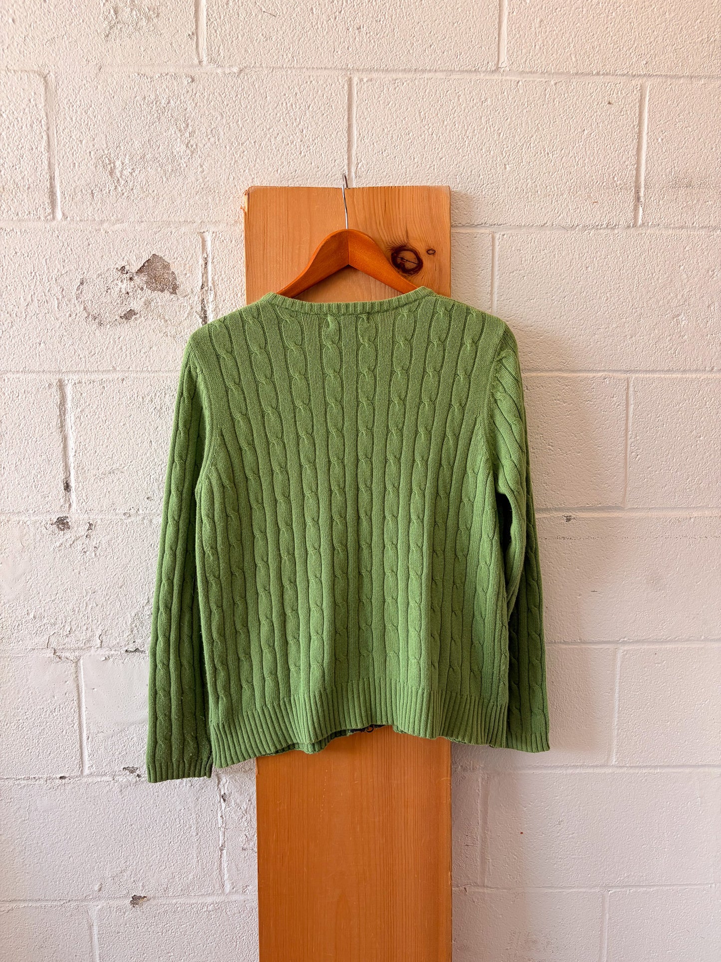 Green Eddie Bauer Zip Up Sweater : L