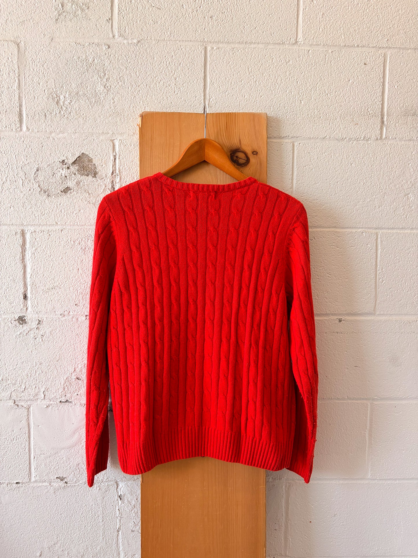 Red Eddie Bauer Zip Up Sweater : L