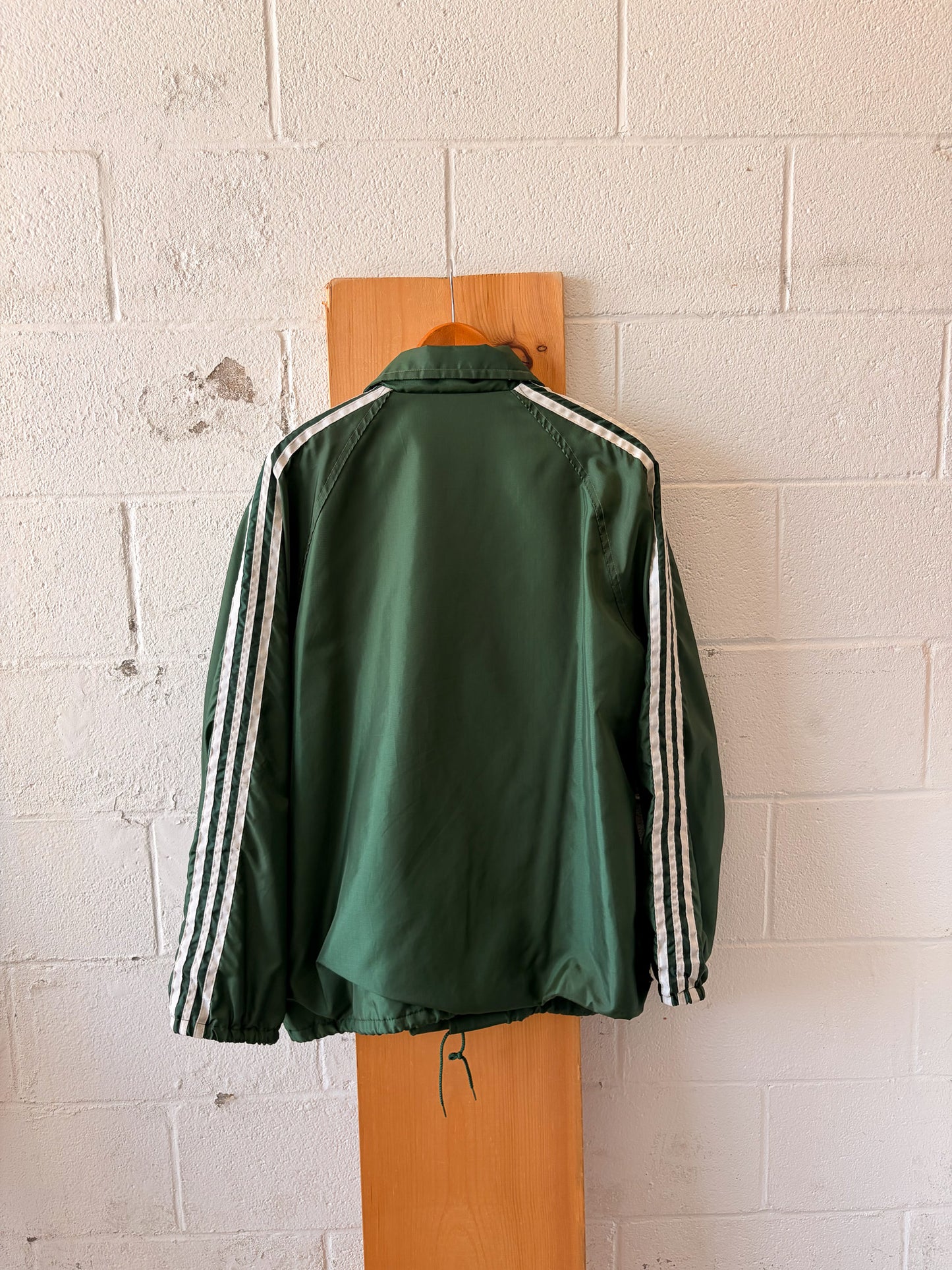 Vtg Striped Green Windbreaker Jacket : L