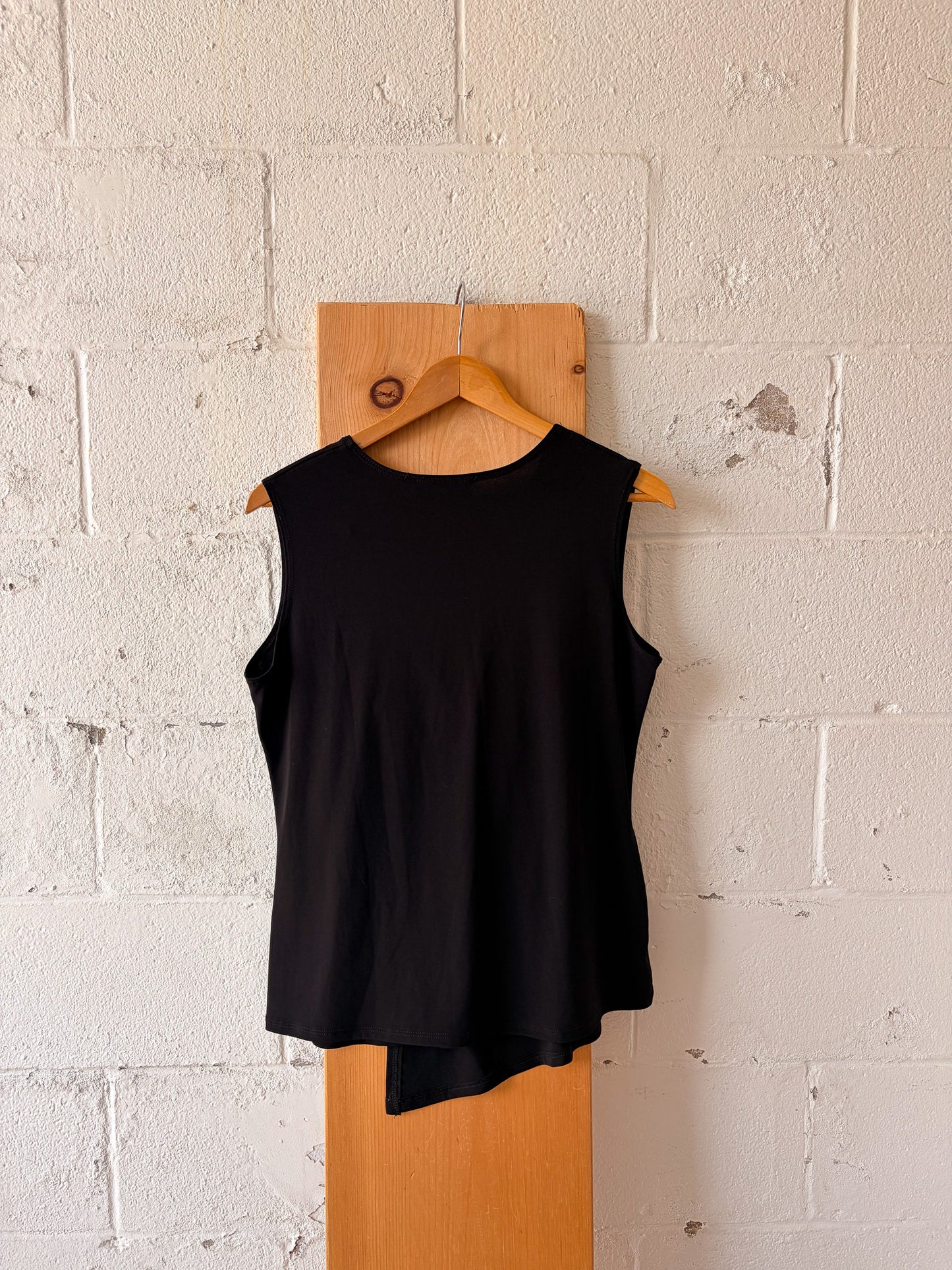 Vtg Sleeveless Black Top : L
