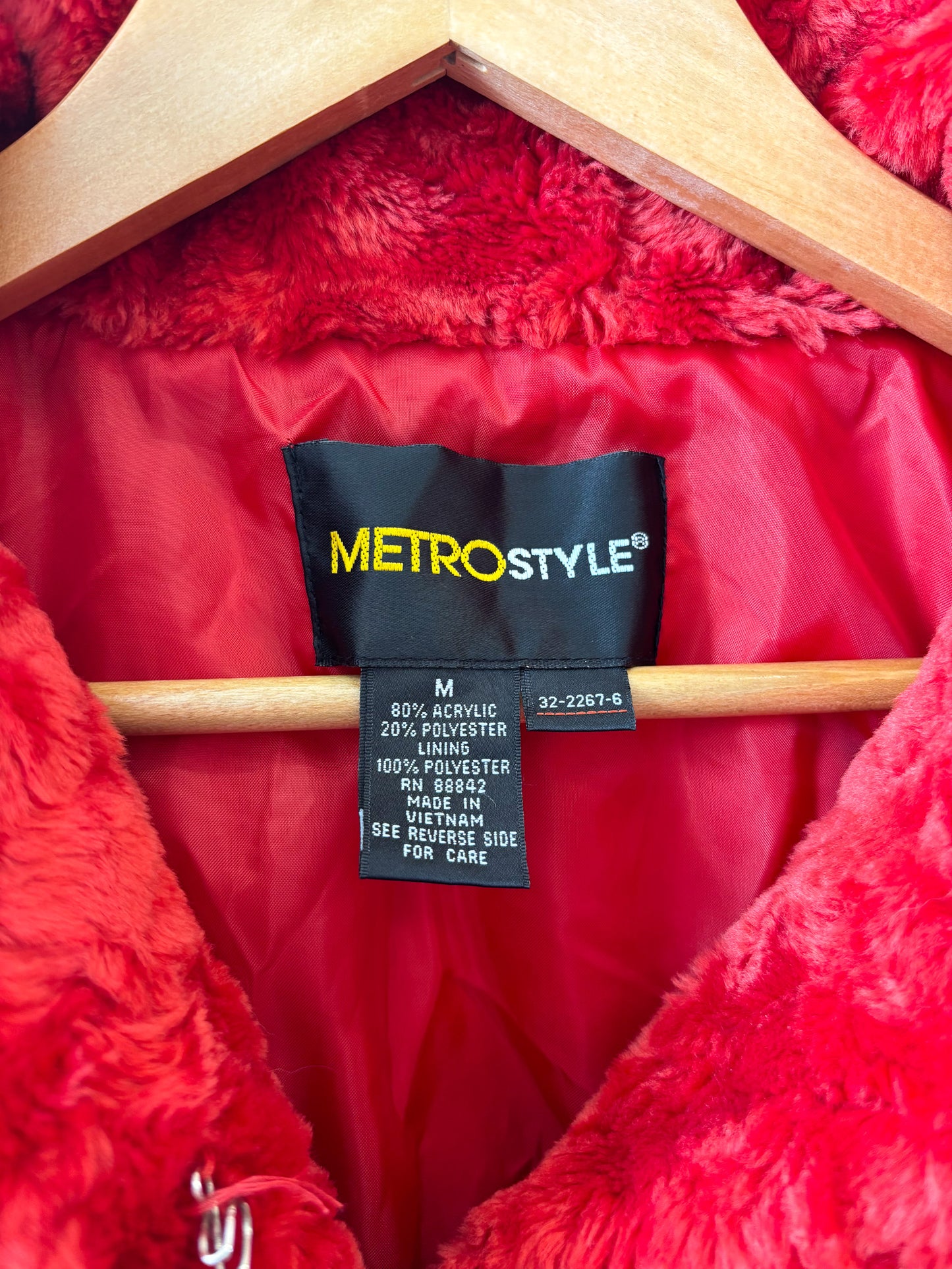 Red Faux Fur Jacket : M