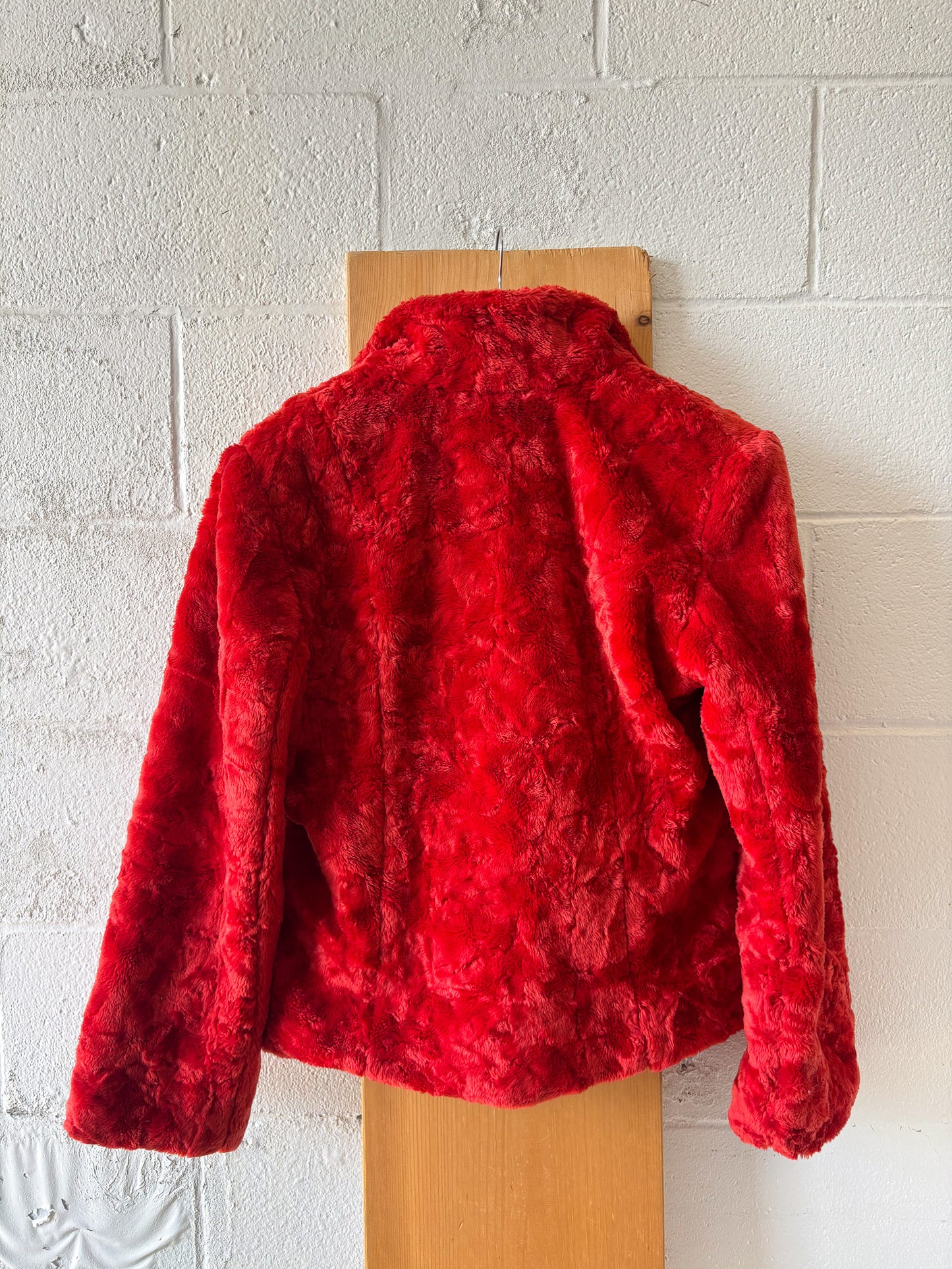 Red Faux Fur Jacket : M