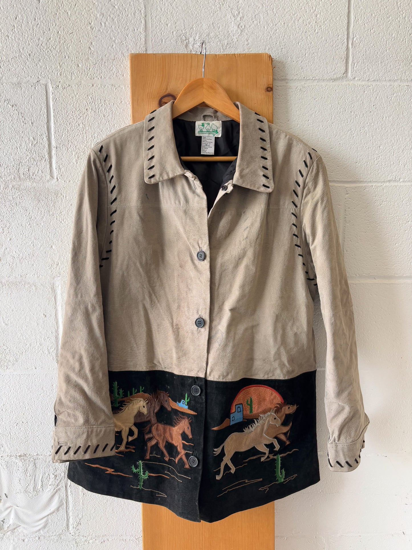 Vtg Equestrian Leather Jacket : Wms L
