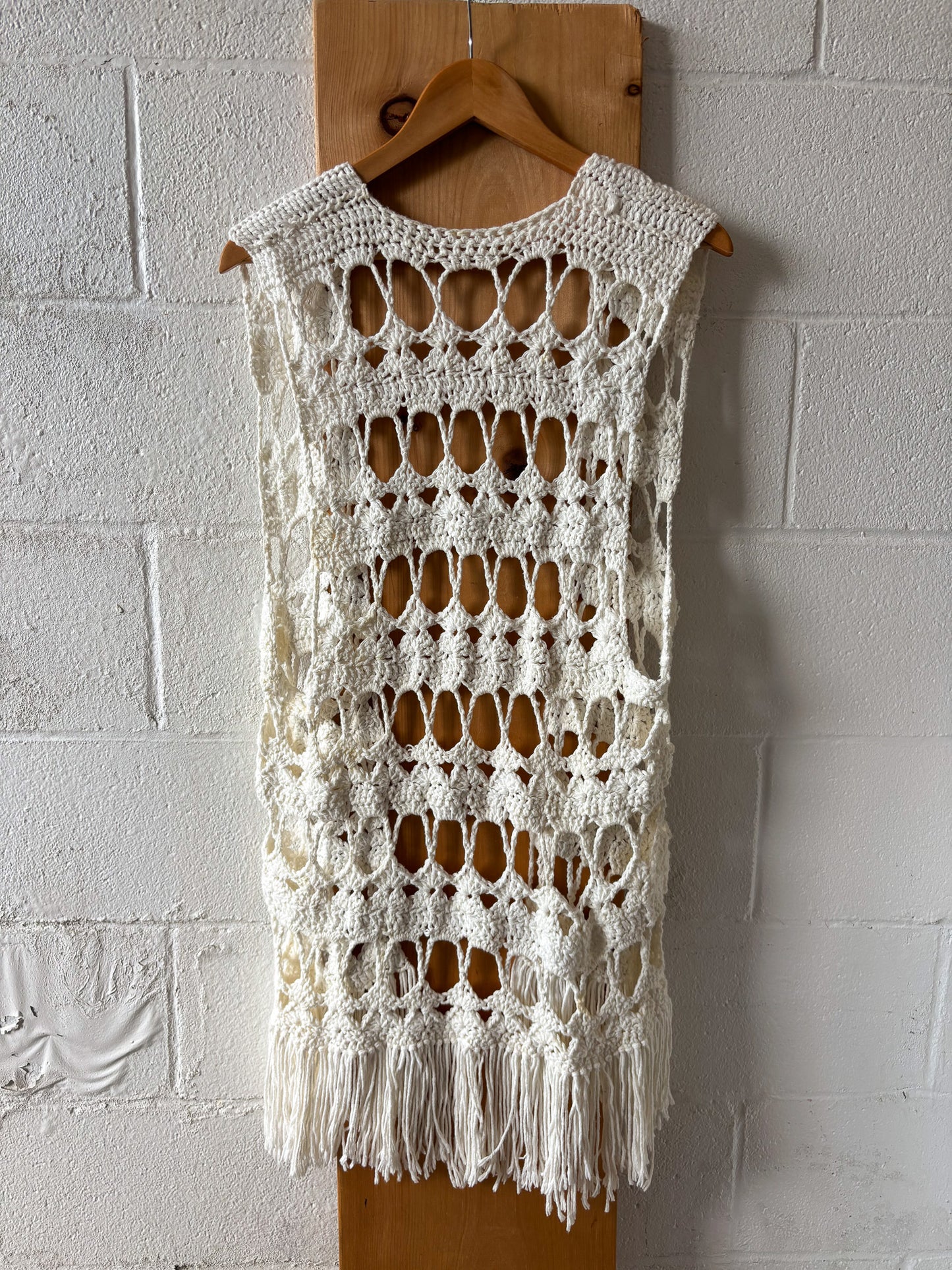 Cream Crochet Vest : M