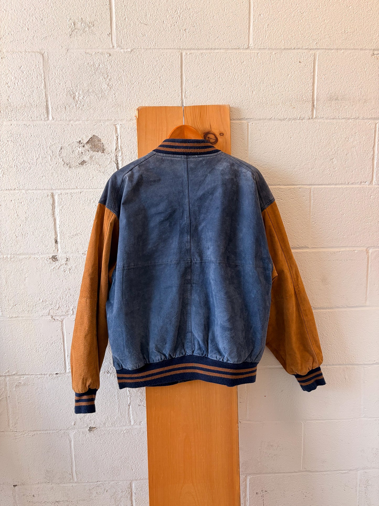 Vtg Free Country Leather Varsity Jacket : XL