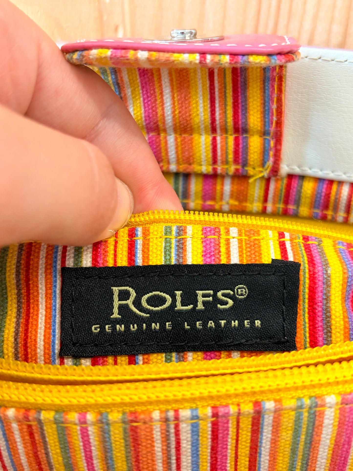 Rolfs Pink Leather "M" Purse