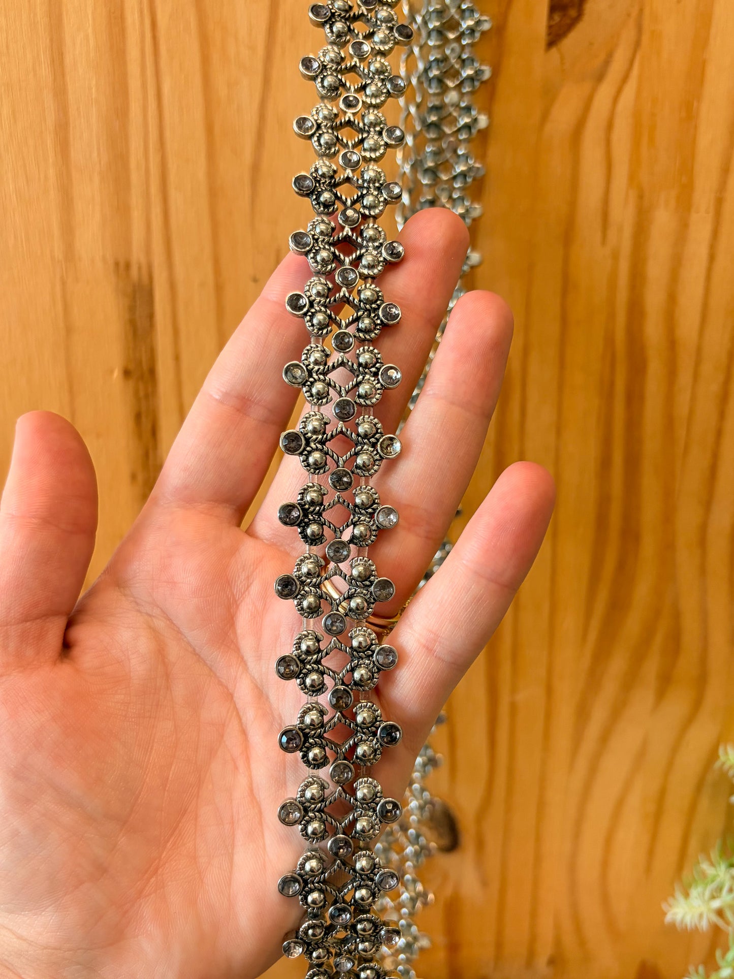 Intricate Rhinestone Detailed Chain Belt