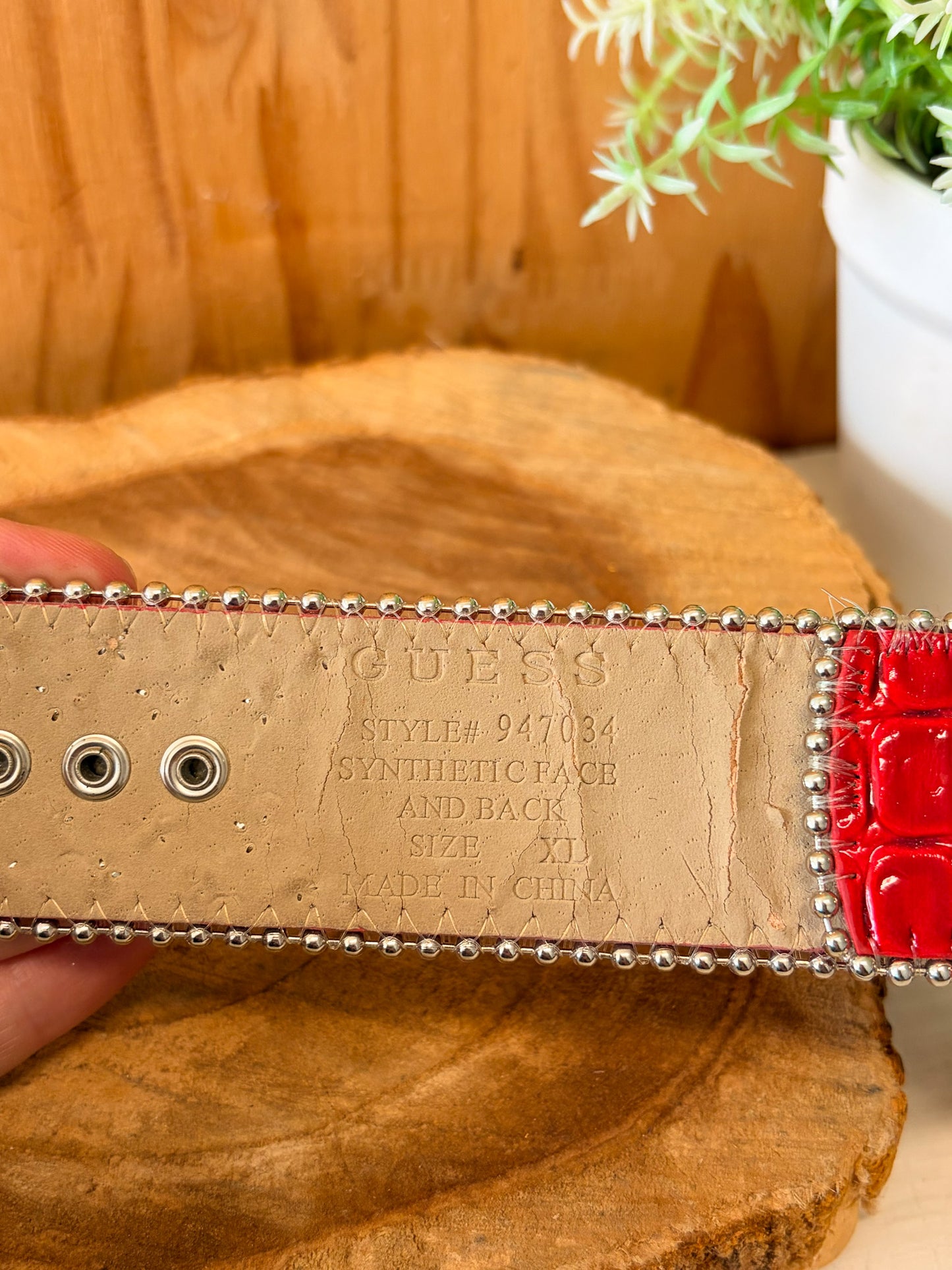 Studded Red Guess Belt : XL