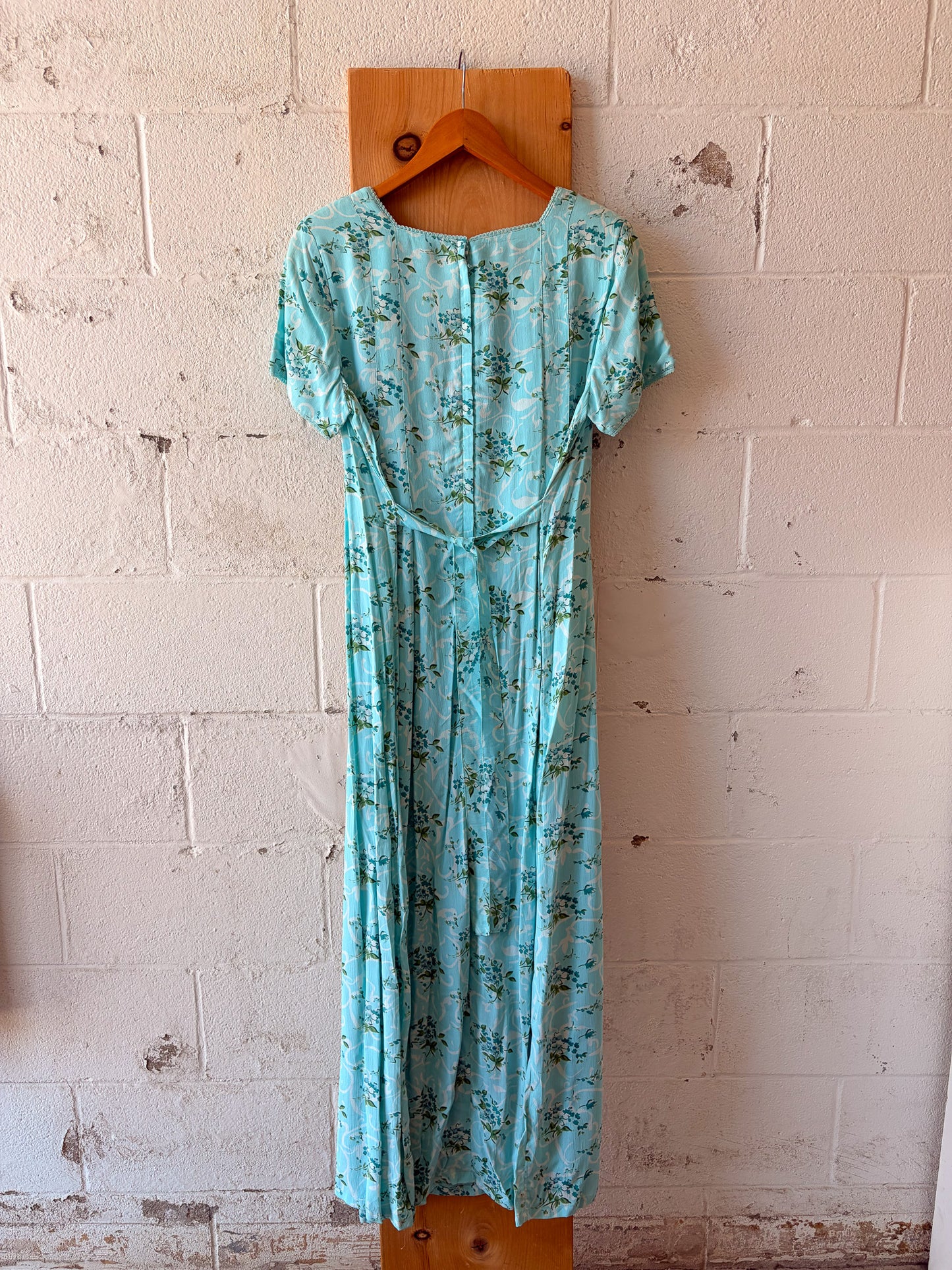 Vtg Floral Blue Dress : 10