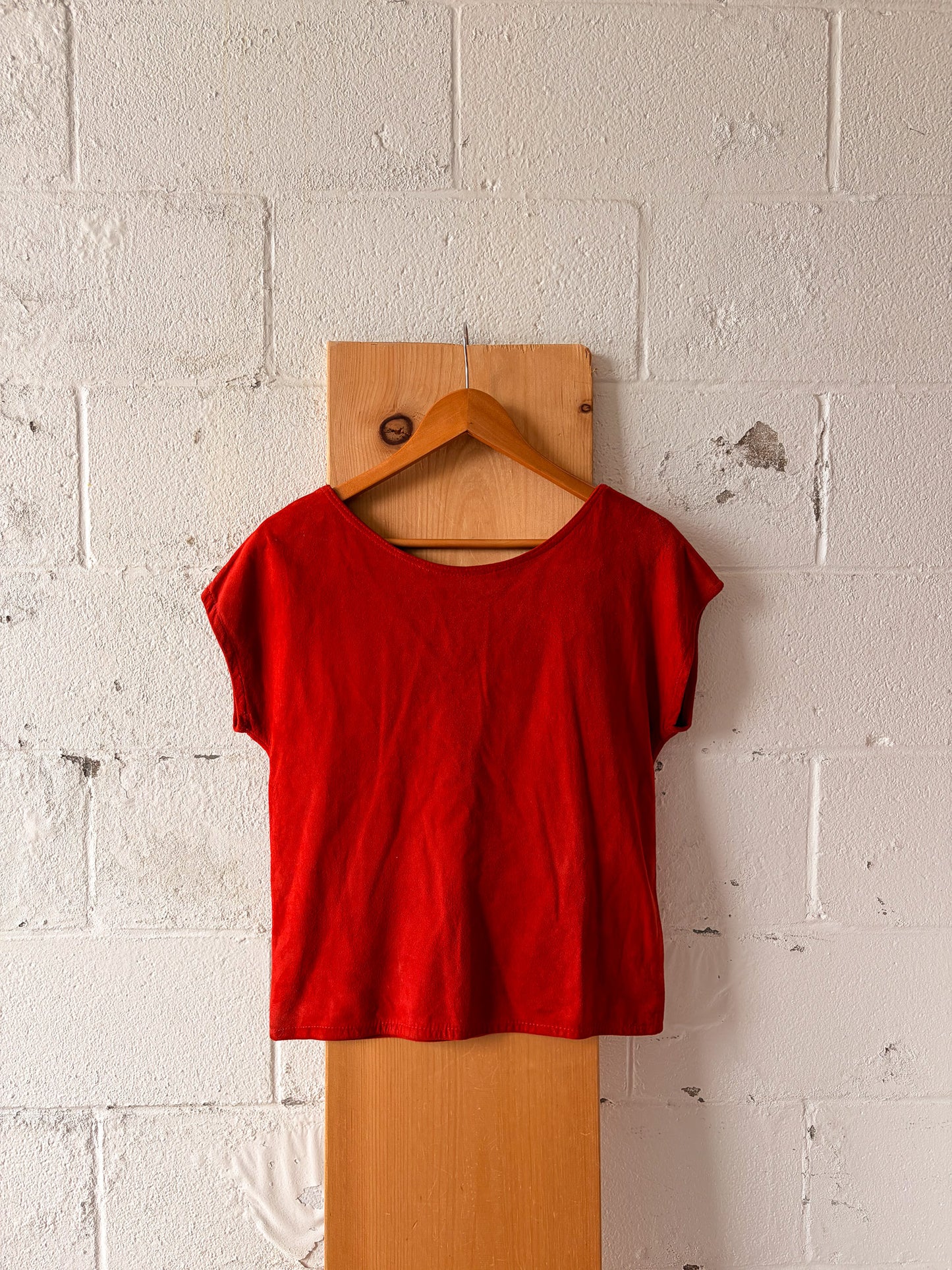 Orange Suede Style Top : M
