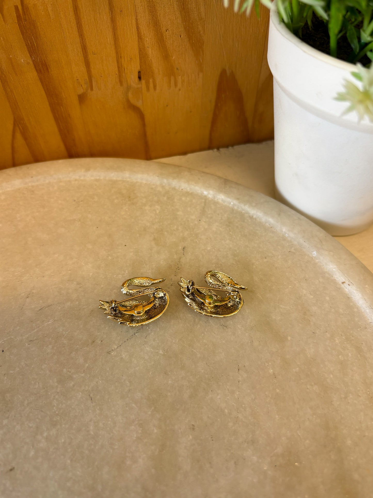 Pair of Vtg Swan Pins