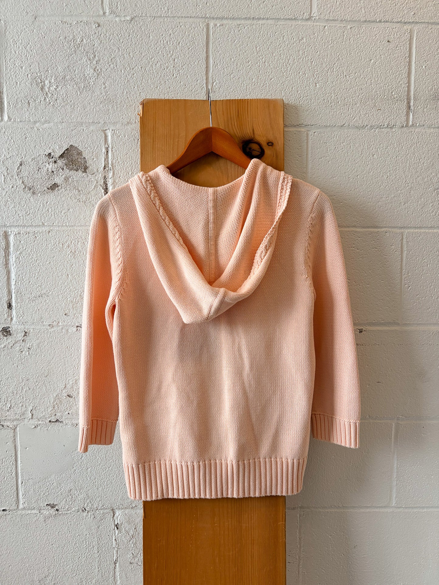 Pink Zip Up Hooded Cardigan : M