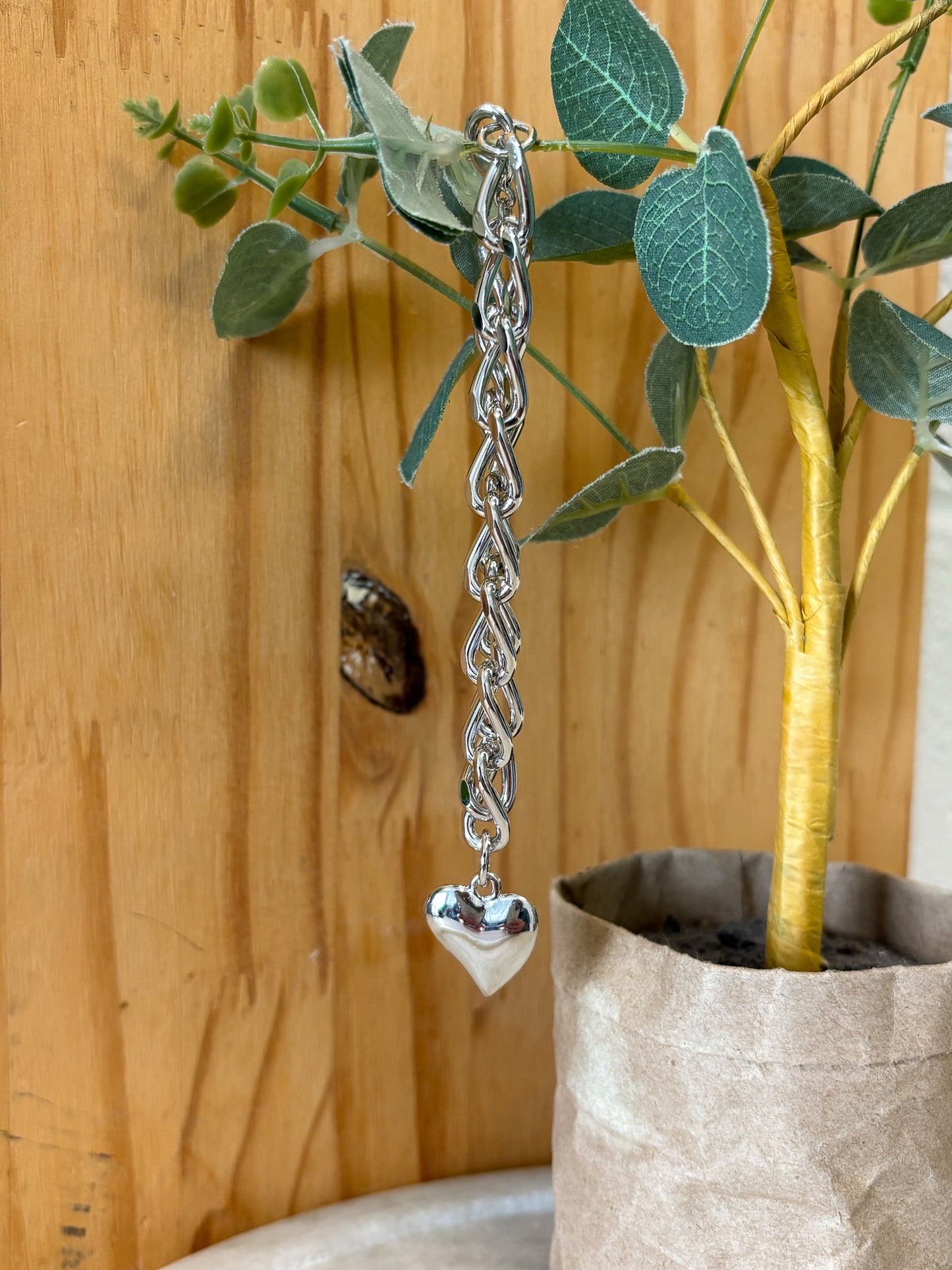 Silver Tone Heart Bracelet