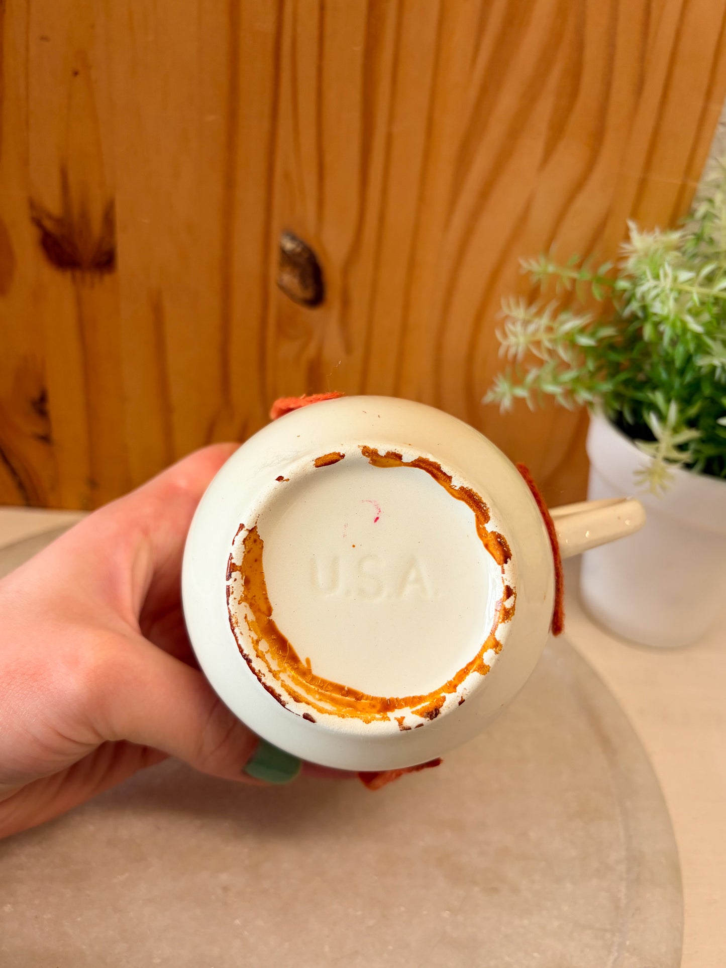 Vtg Hand Painted Face Mug with Ears (Local Pick Up Only)