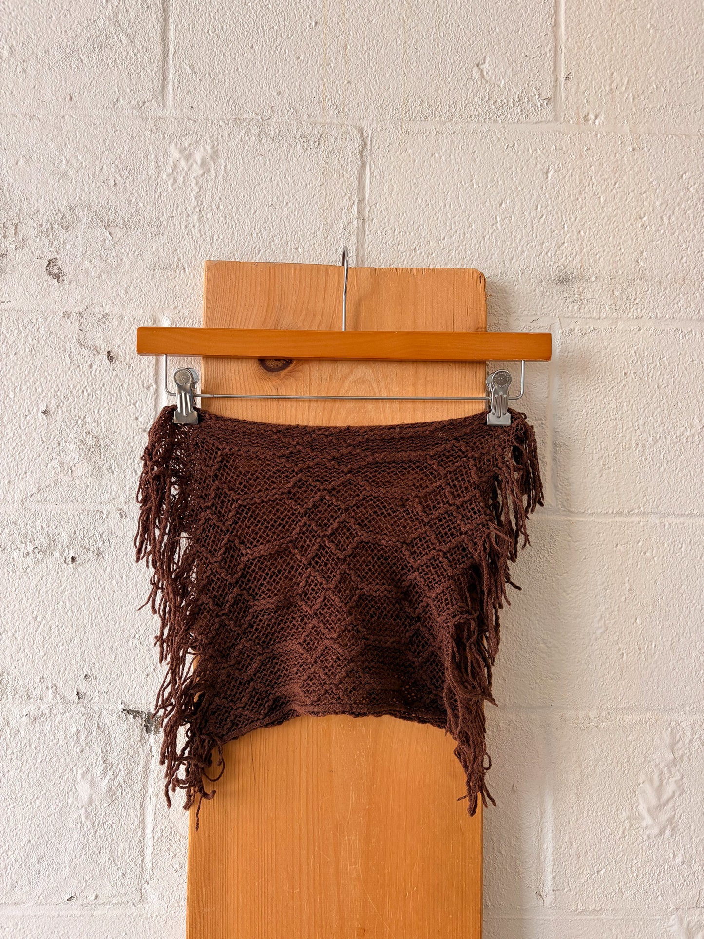Brown Fringe Neck Scarf