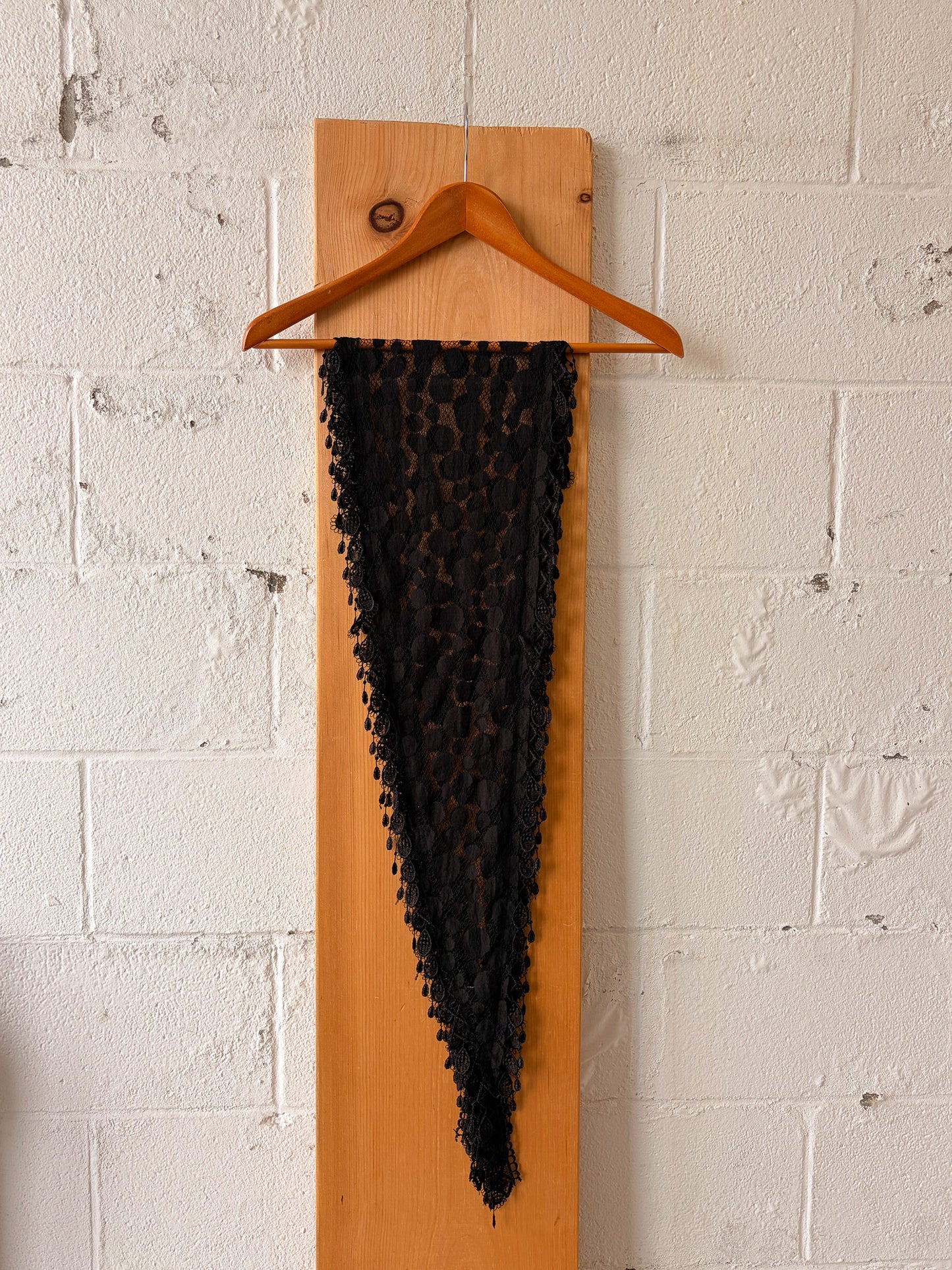 Black Tapered Wrap Scarf