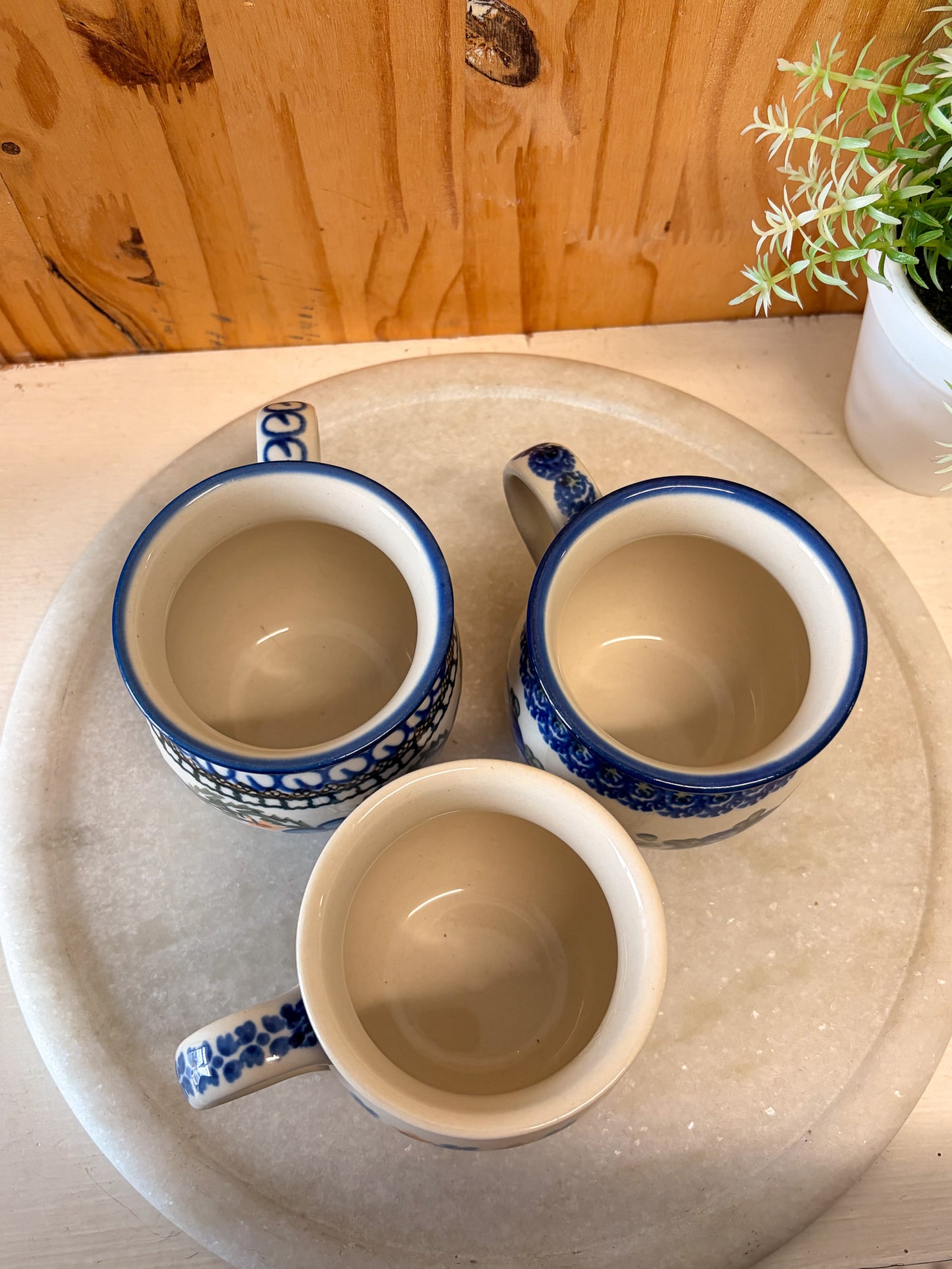 Vtg Set of 3 Handmade Polish Mugs (Local Pick Up Only)