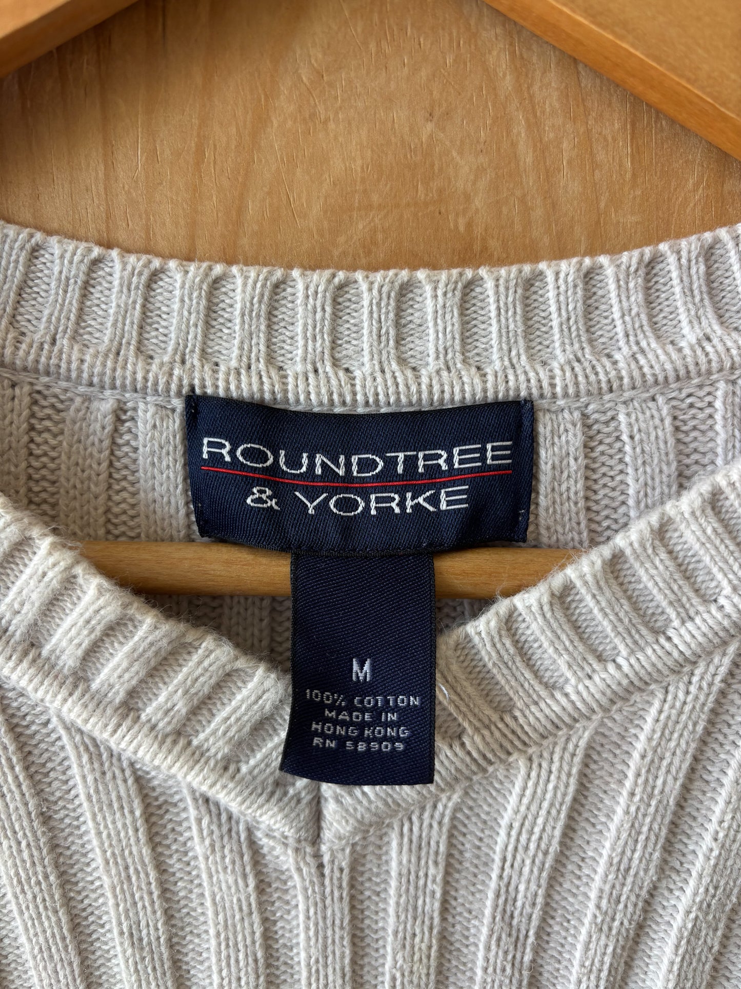 Vtg Ribbed V-Neck Sweater : M