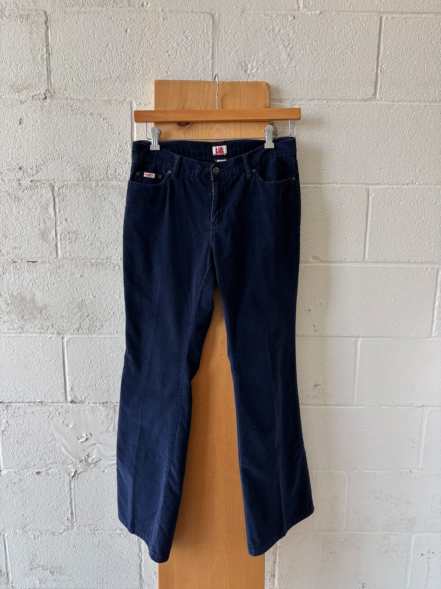 Vtg Navy Blue Tilt Pants : Jrs 9