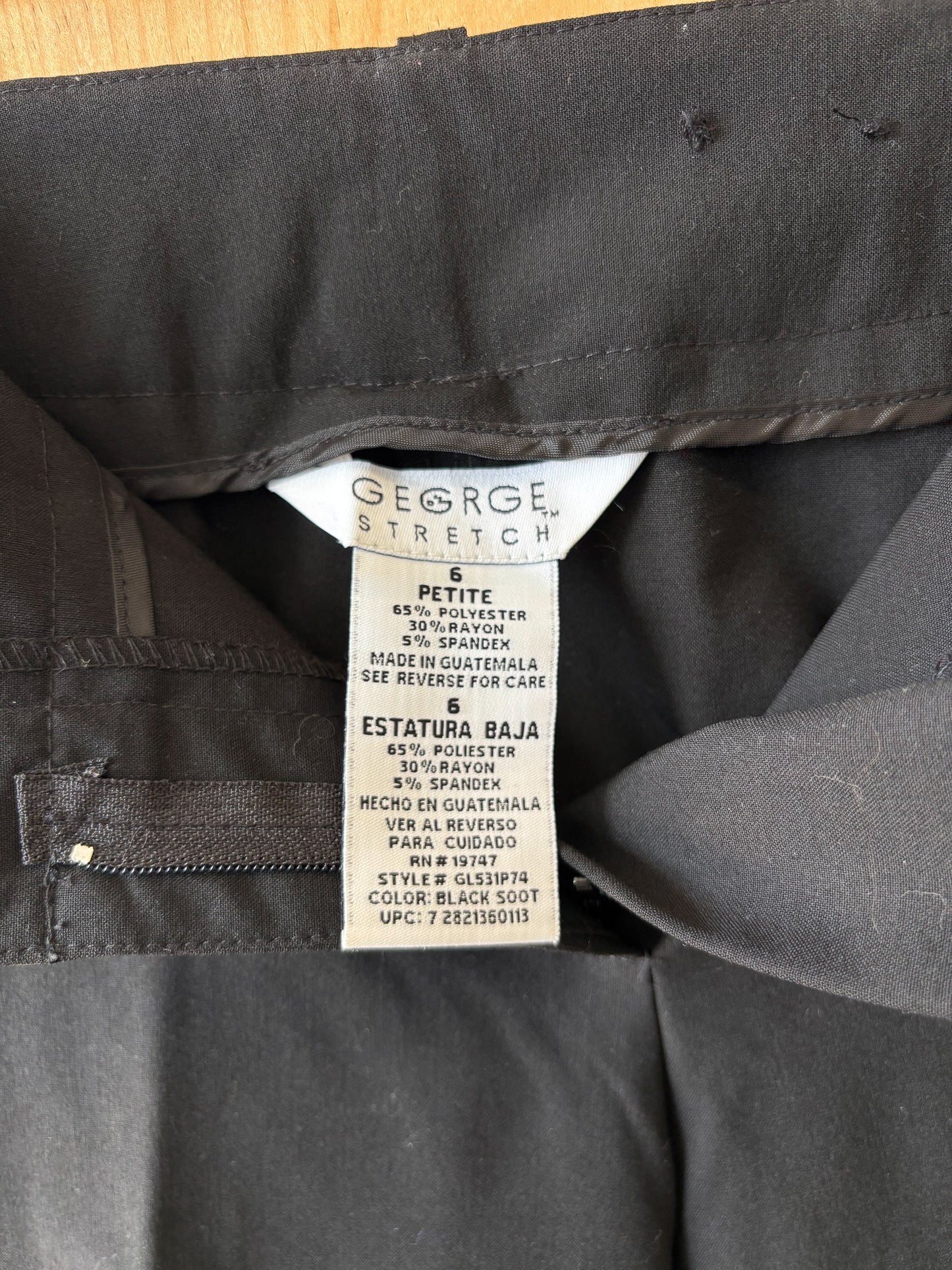 Black Low Rise Dress Pants : Petite 6