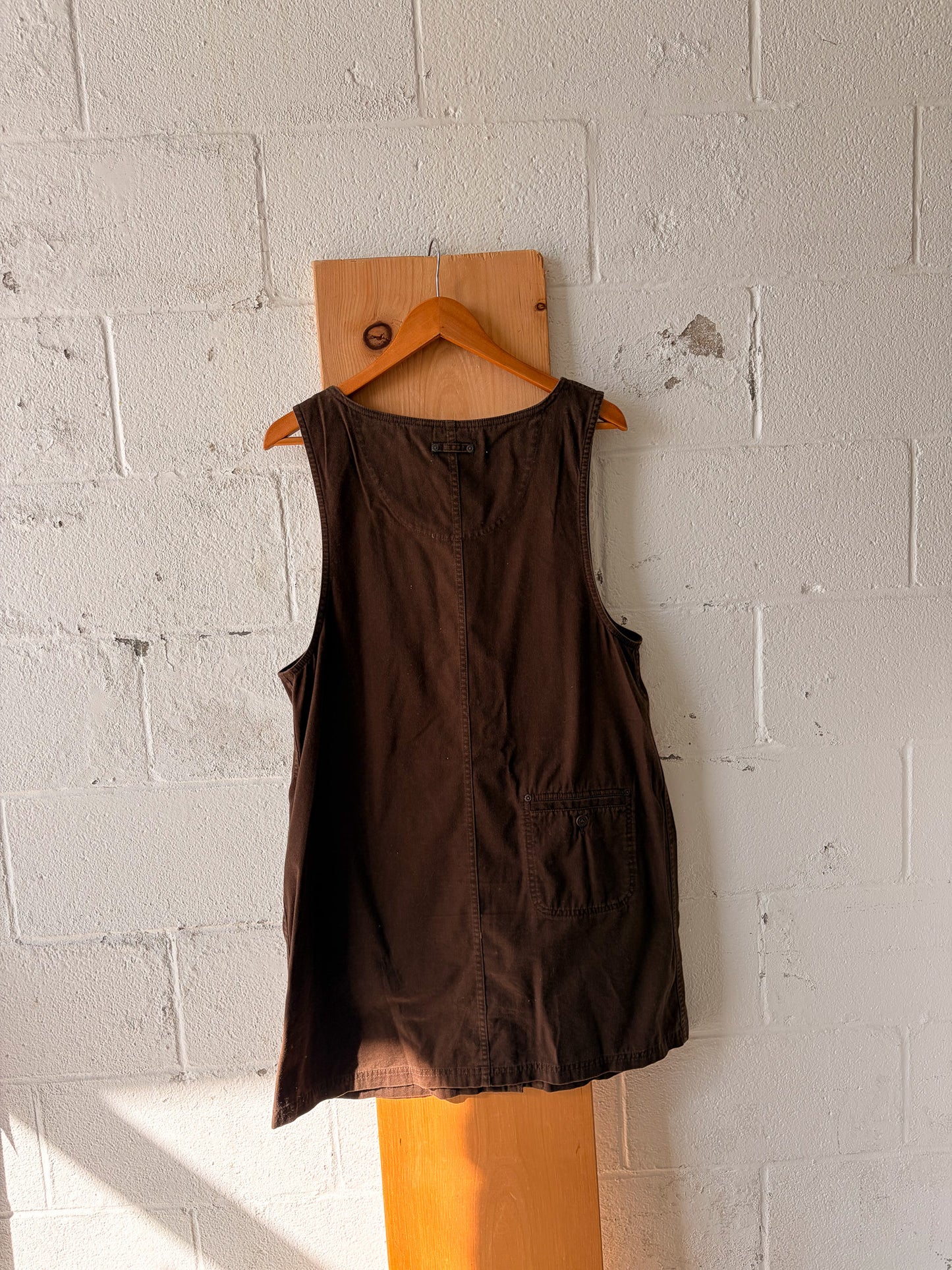 Vtg Brown Cotton Jumper : L