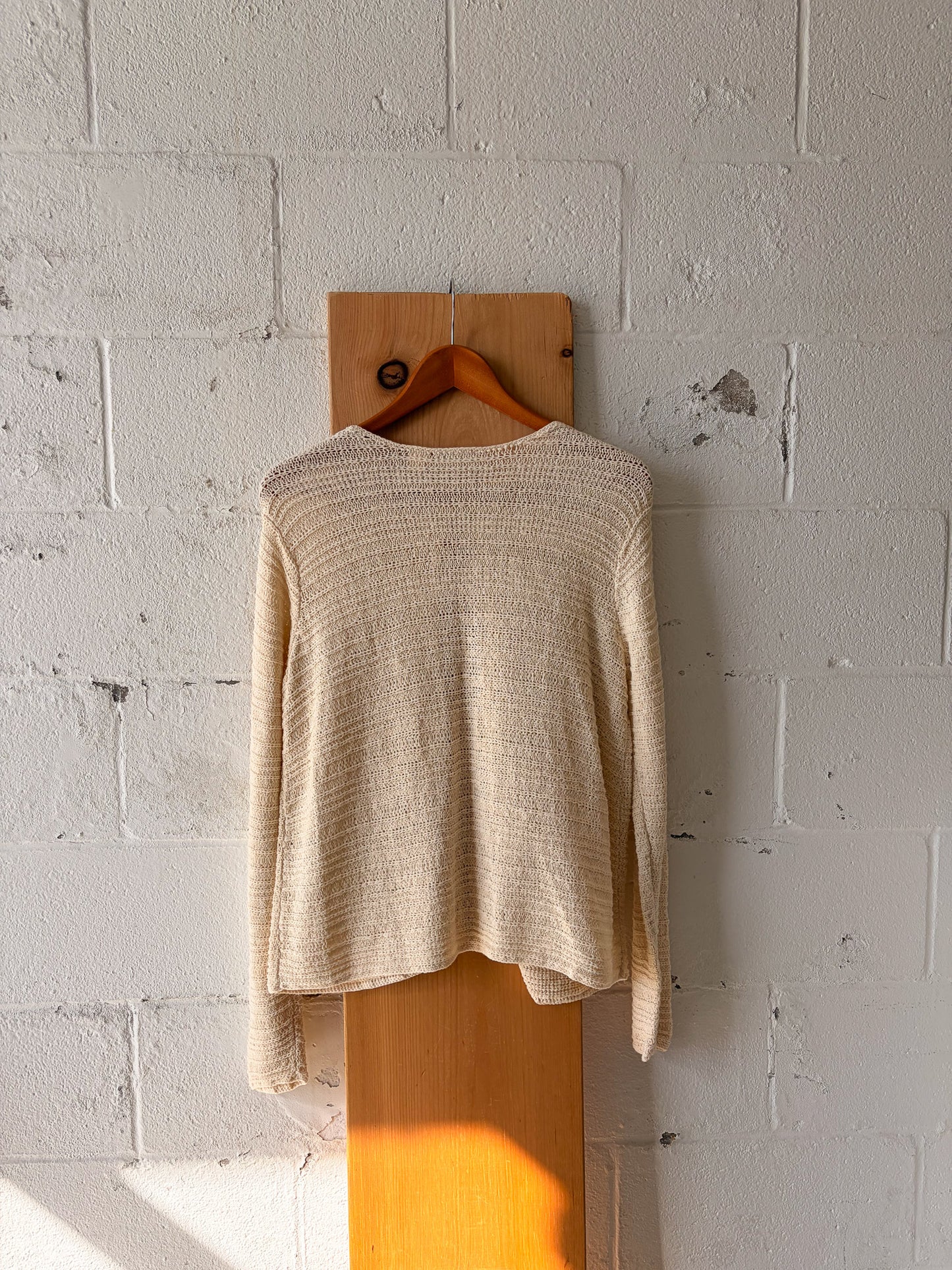 Cream Open Knit Cardigan : M
