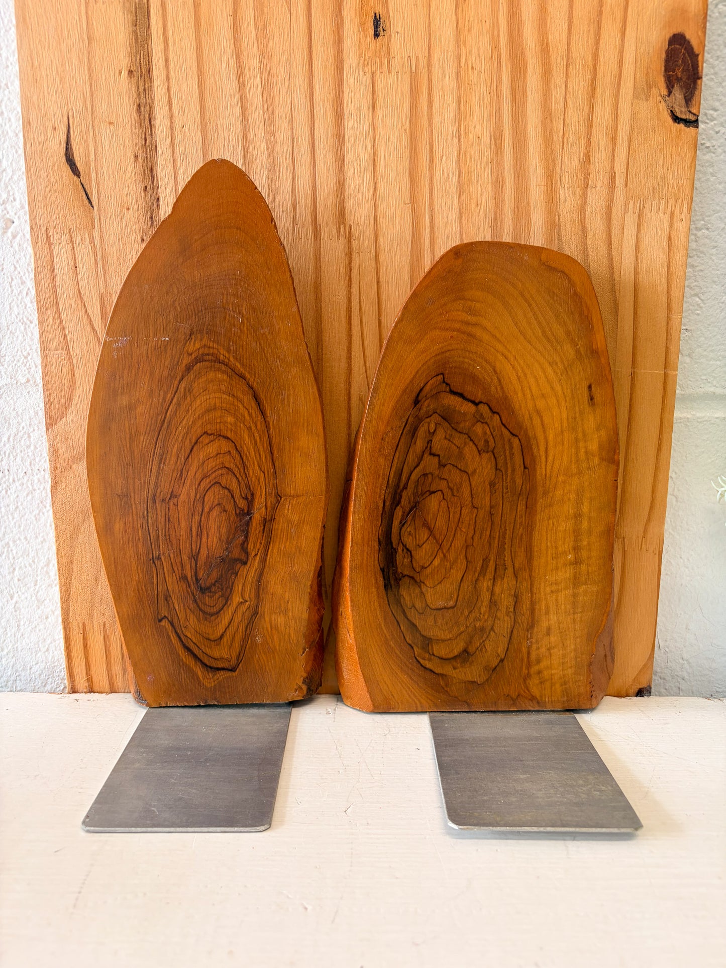 Carved Wooden Book Ends (Local Pick Up Only)