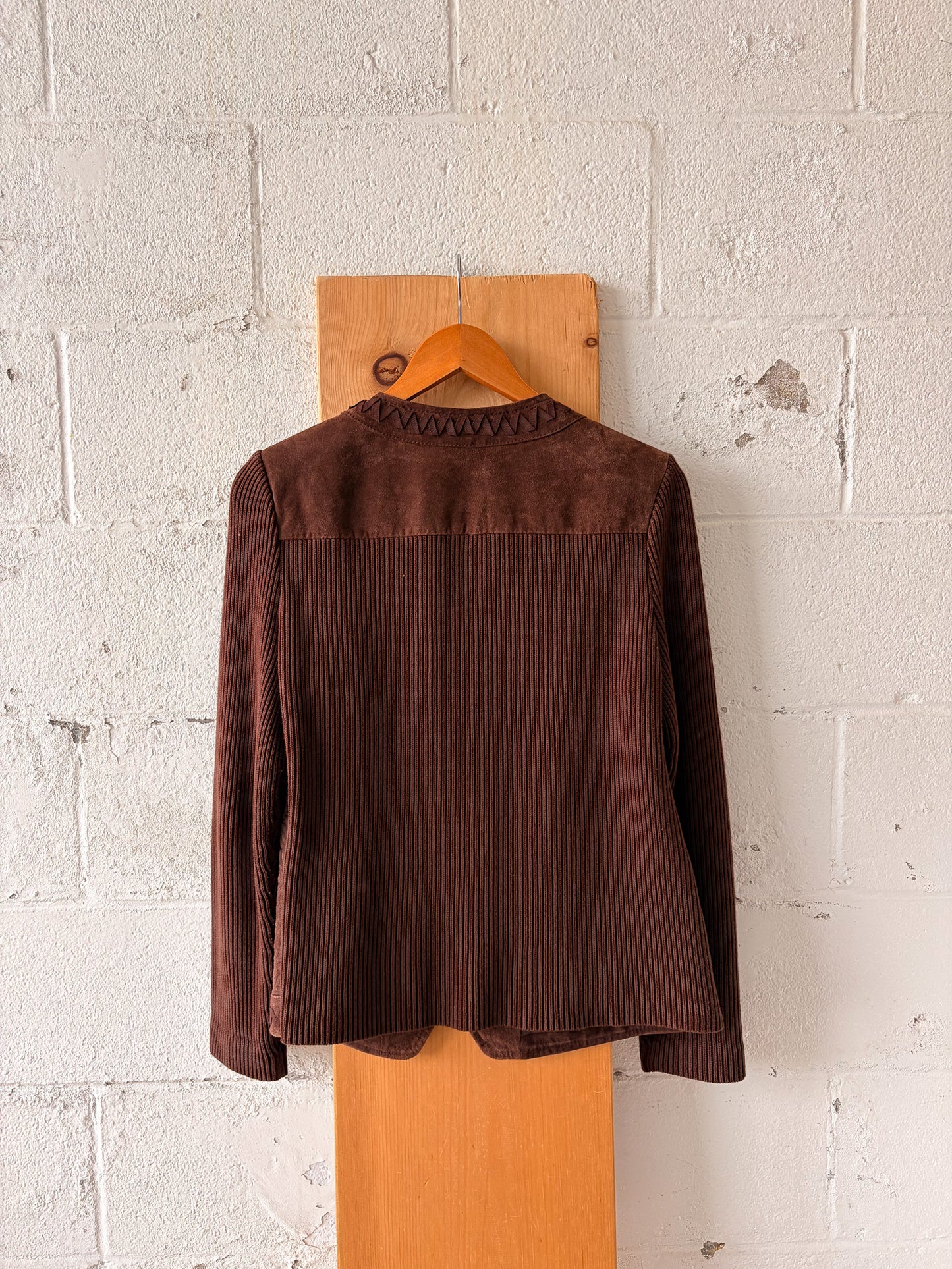 Brown Suede Zip Up Jacket : M