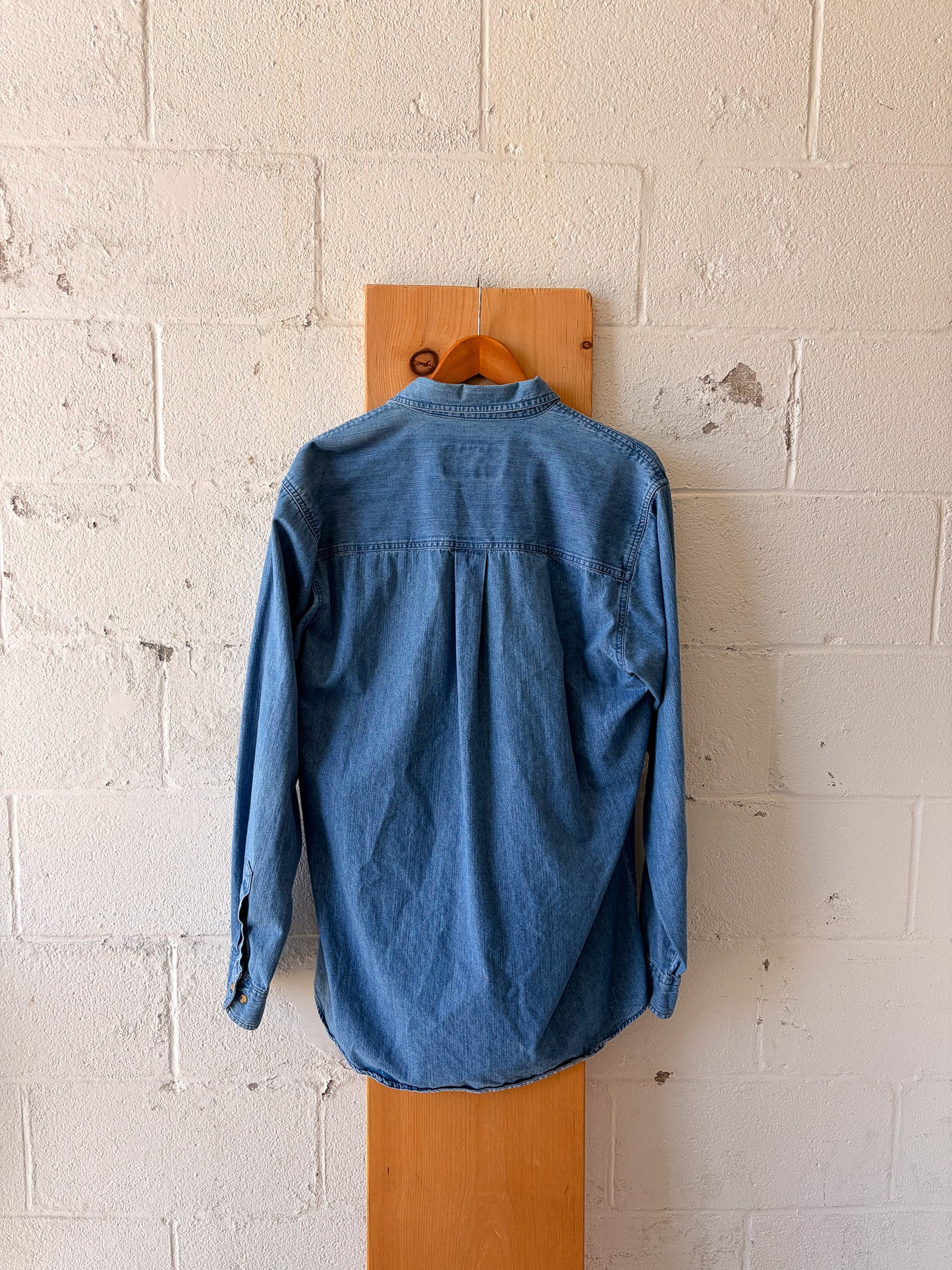 Vtg Denim Long Sleeve Button Up : LT