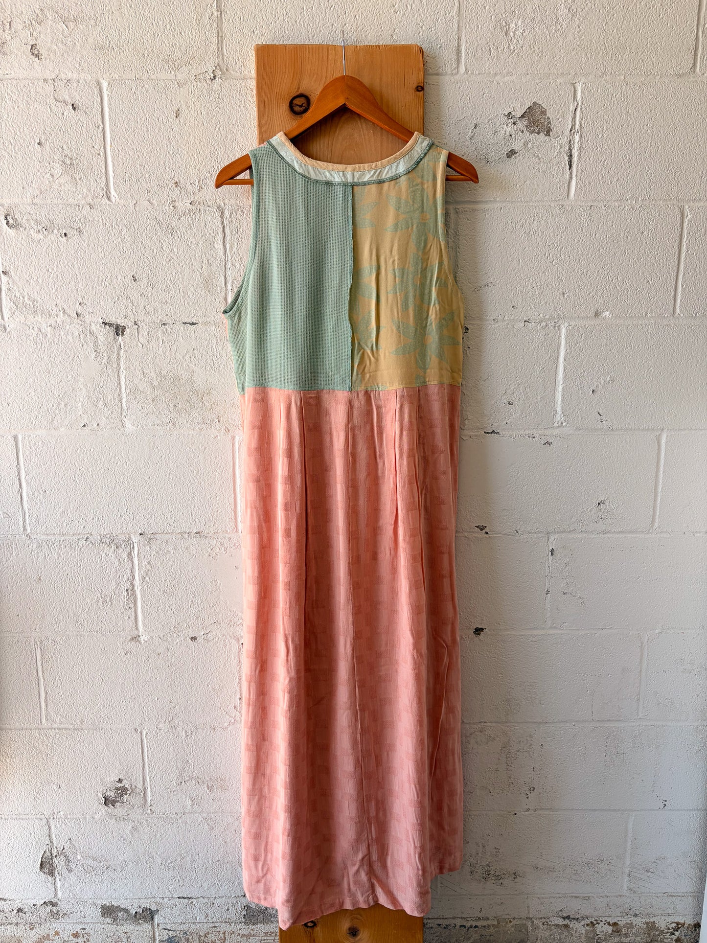 Vtg Pastel Maxi Dress : XL