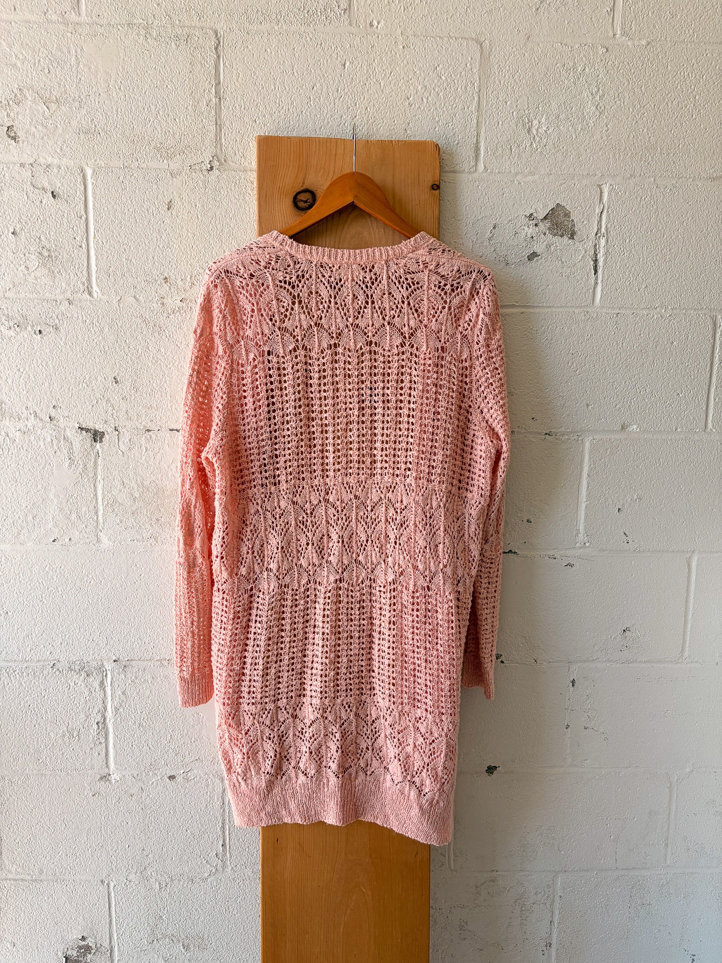 Long Baby Pink Cardigan : XL