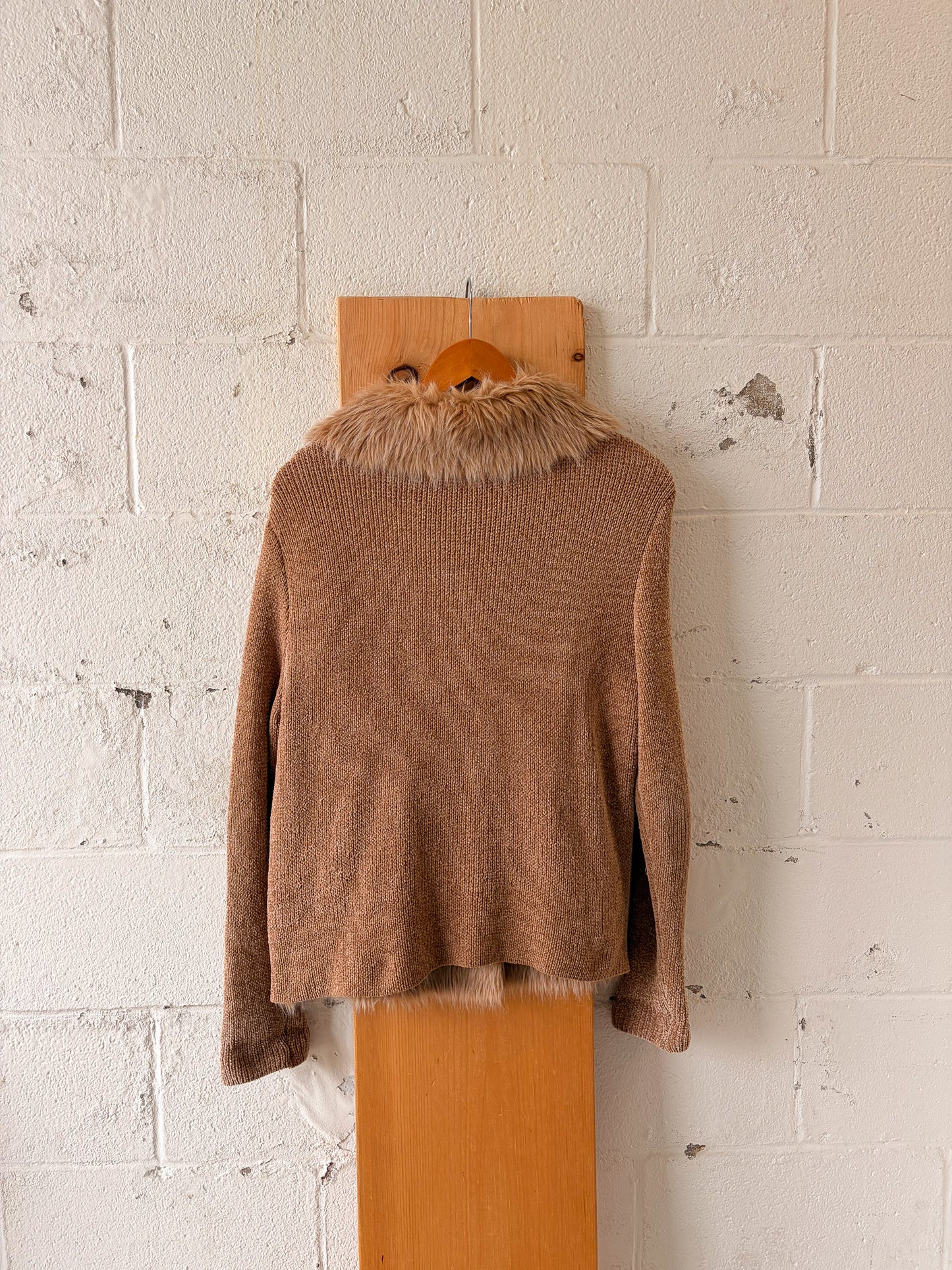 Faux Fur Sweater Jacket : XL