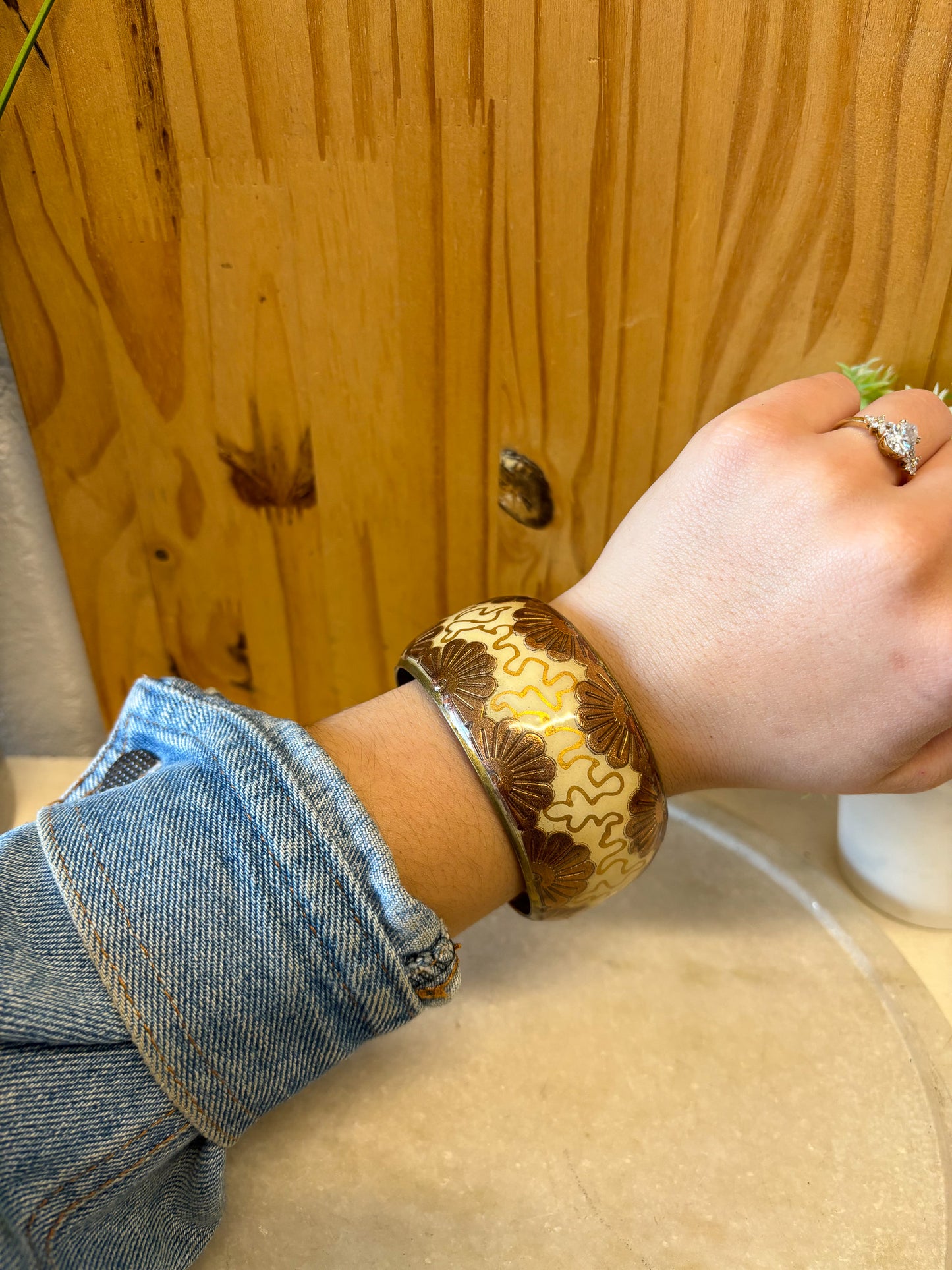 Brass Floral Bangle